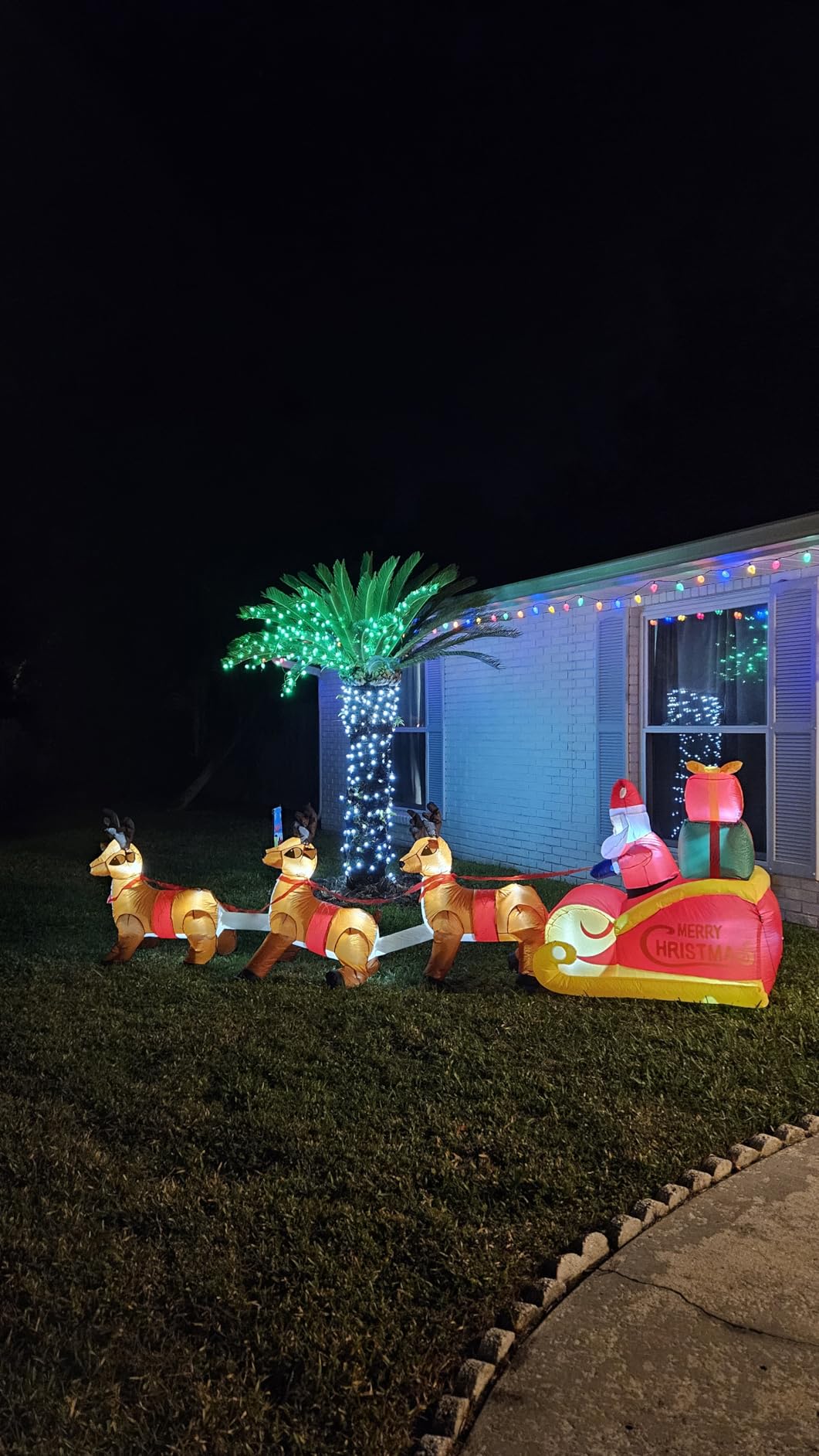 DomKom 12FT Giant Christmas Inflatable Reindeer Decoration with Chasing LED Lights, Blow Up Yard Decoration for Party Garden Yard Lawn Winter Decor customer photo 1