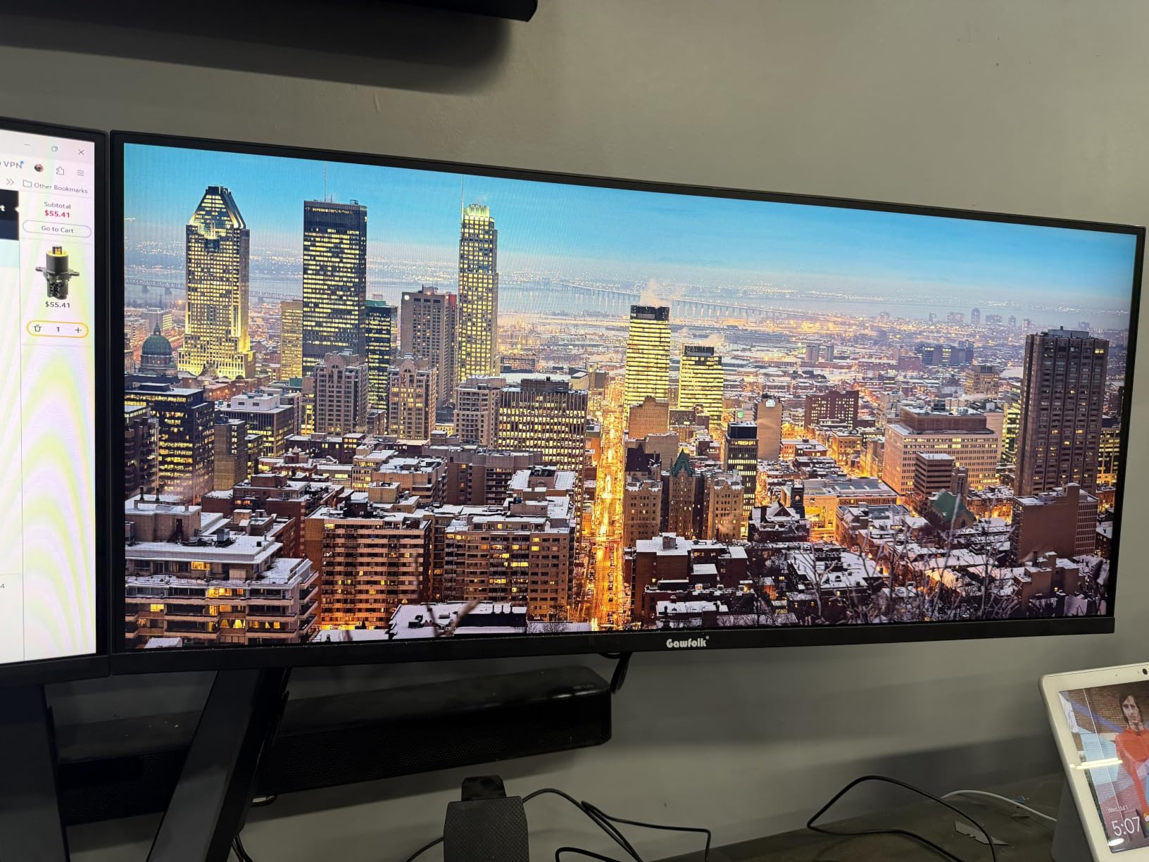 Gawfolk Gaming Monitor 34 inch IPS 120Hz, Ultrawide PC Screen 2560x1080P customer photo 1