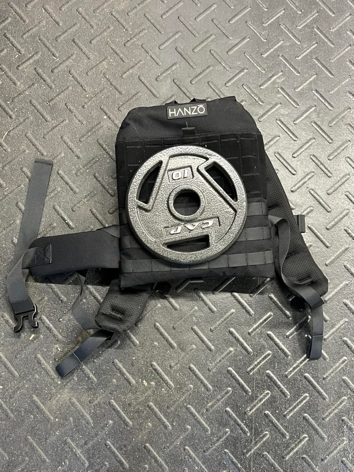 Hanzo Rucking Backpack Slim Profile Weighted Rucksack w/Lower Back Support | Slim low-profile training rucksack for men & women, holds two 10x12in plates (sold separately), MOLLE + padded back, hiking customer photo 1