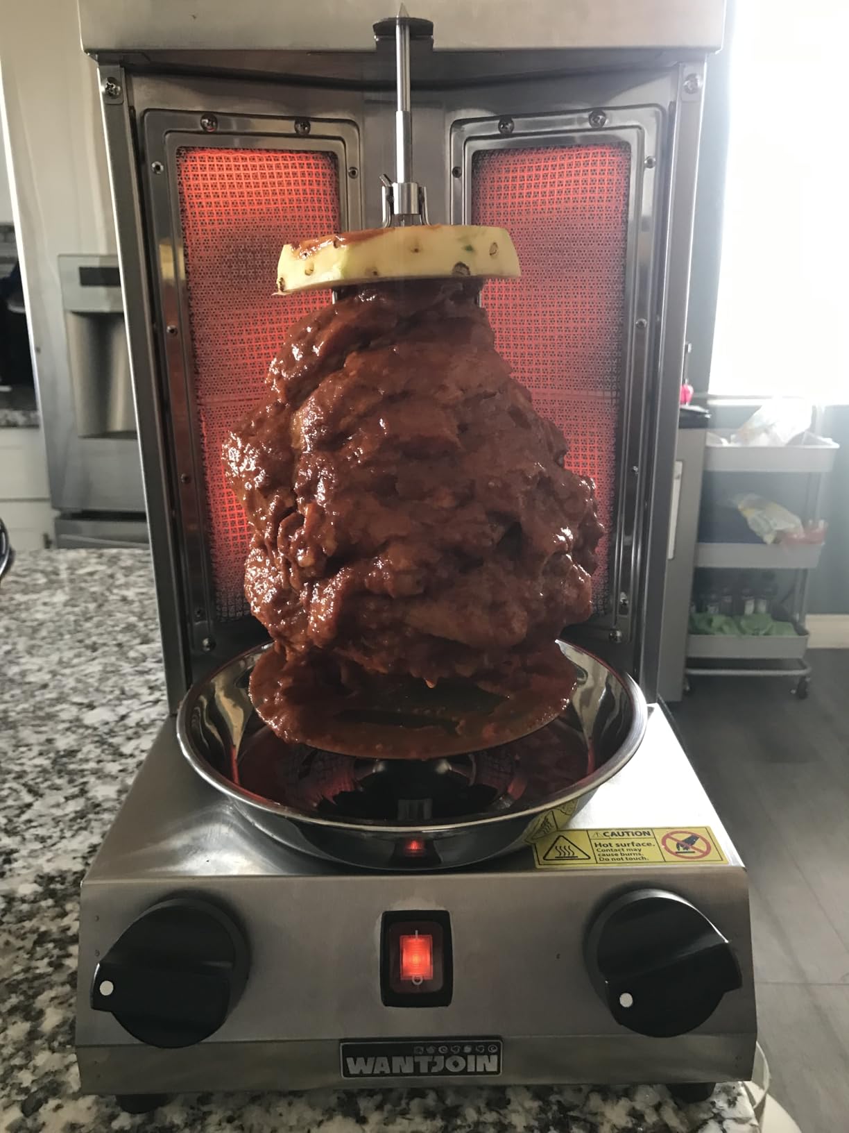 WantJoin Shawarma Grill Machine - Gas Vertical Rotisserie with 2 Burners and Drip Pan for Home Use, Stainless Steel Rotating Doner Kebab and Gyro Meat Oven Cooks up to 18 lbs customer photo 1