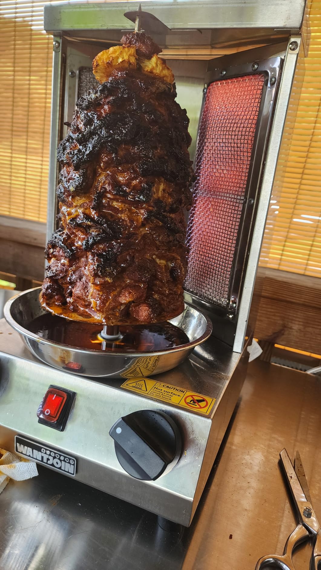 WantJoin Shawarma Grill Machine - Gas Vertical Rotisserie with 2 Burners and Drip Pan for Home Use, Stainless Steel Rotating Doner Kebab and Gyro Meat Oven Cooks up to 18 lbs customer photo 2