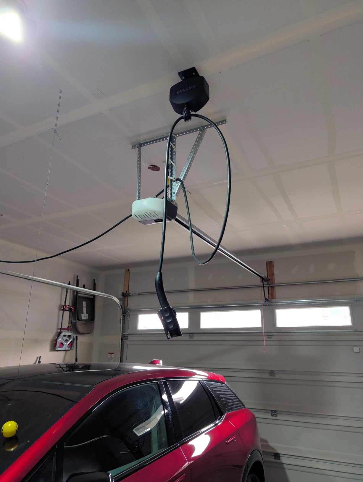 EV Charger Cable Retractor - 11.5ft Ceiling Mounted Automatic Retractable Cable Organizer for Electric Vehicle Charging customer photo 2