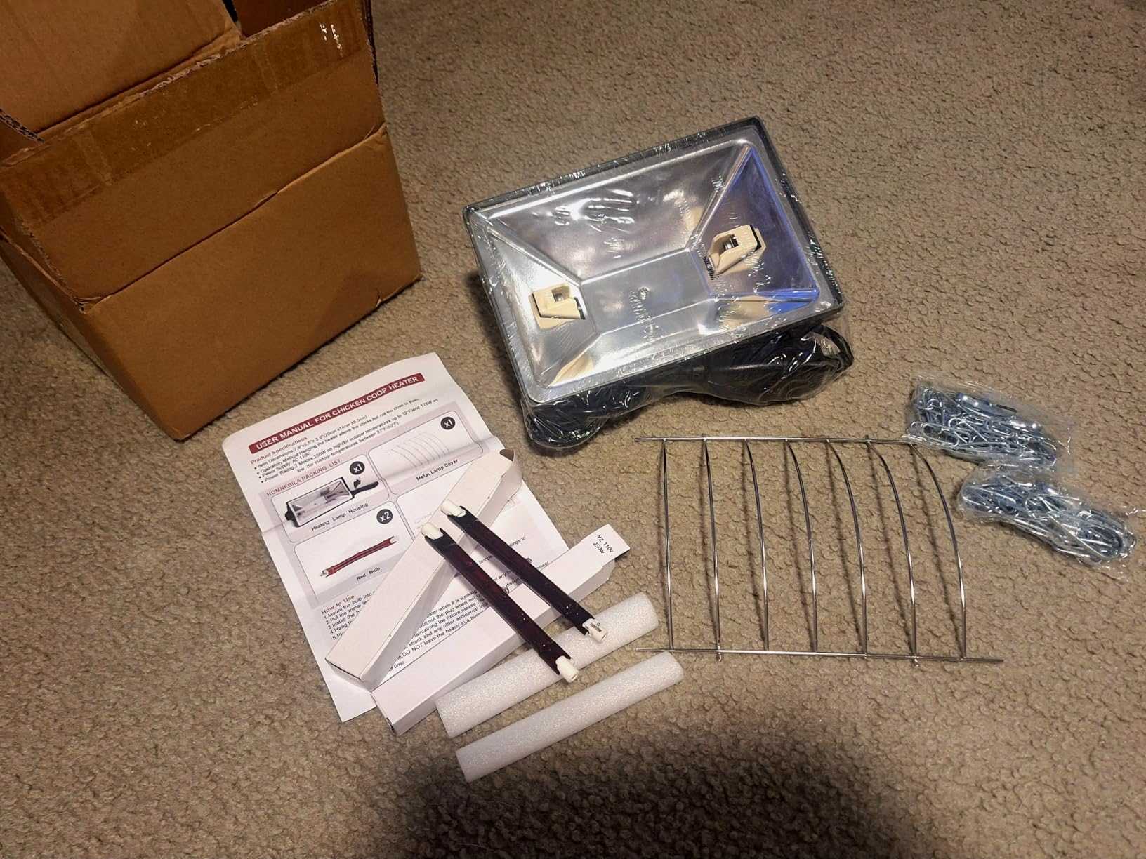 250W Chicken Coop Heat Lamp with Guard & Adjustable Temp customer photo 1