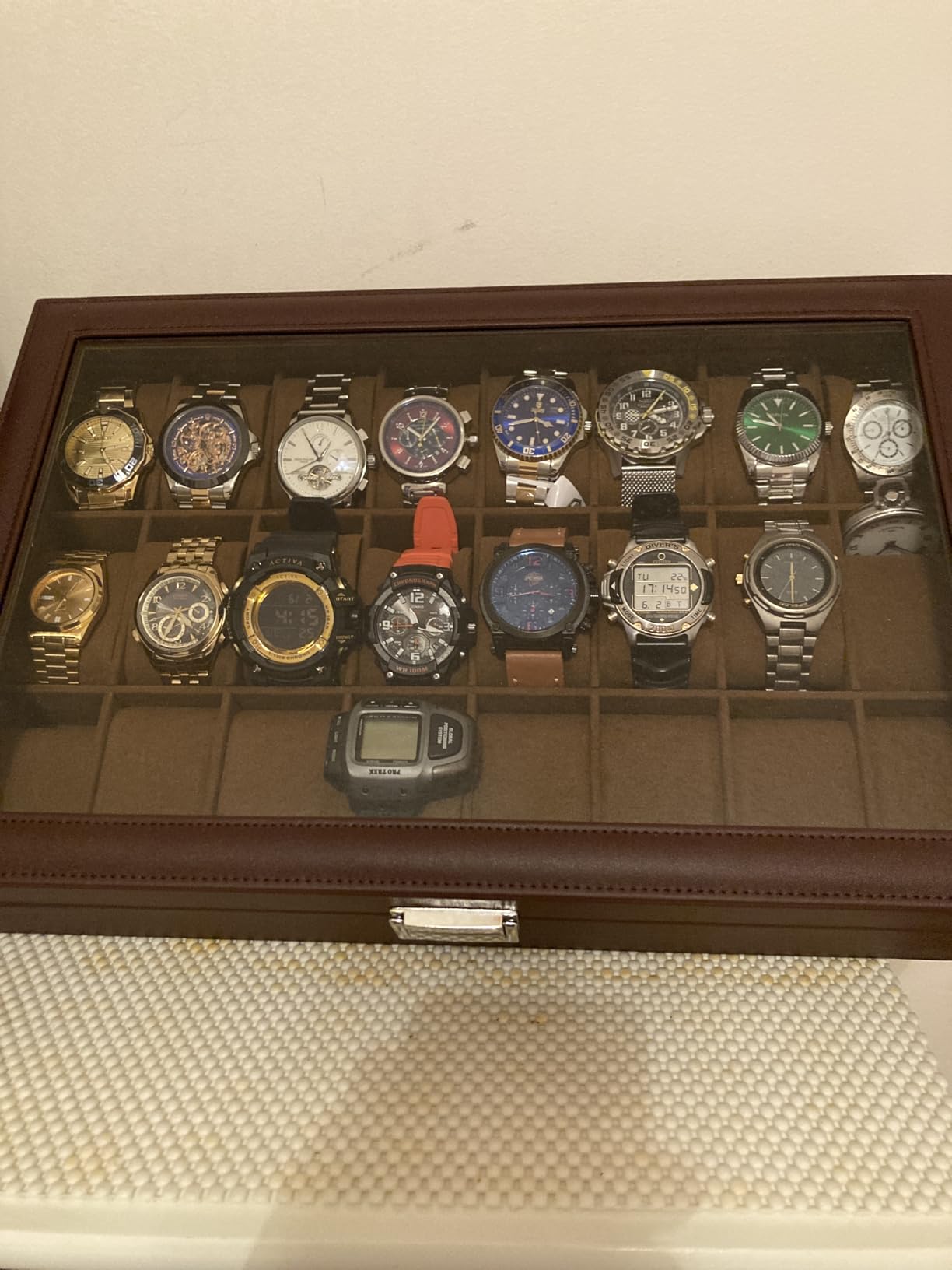 ProCase Watch Box for Men, 24 Slot Display Case with Real Glass Lid | Premium Storage Holder Organizer with Removable Pillows, Gift for Dad & Father's Day & Watch Collectors customer photo 1