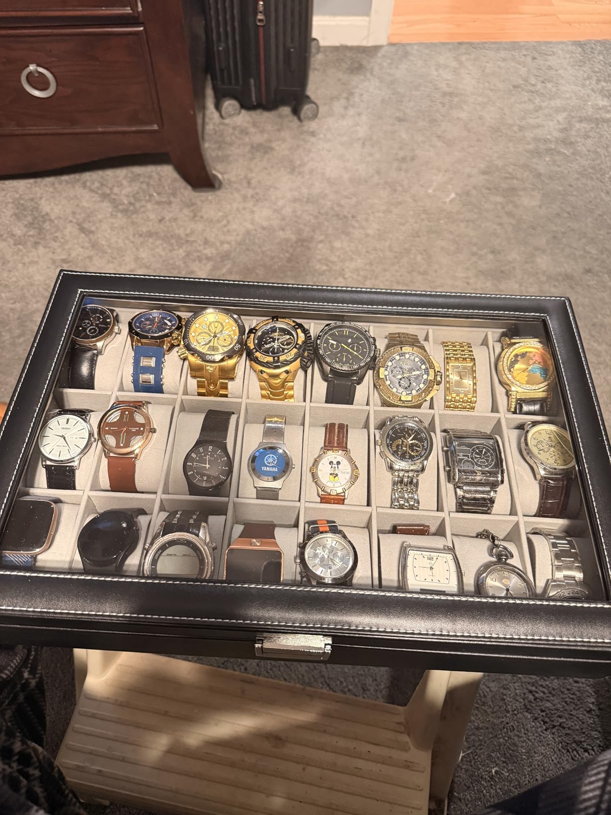 ProCase Watch Box for Men, 24 Slot Display Case with Real Glass Lid | Premium Storage Holder Organizer with Removable Pillows, Gift for Dad & Father's Day & Watch Collectors customer photo 2