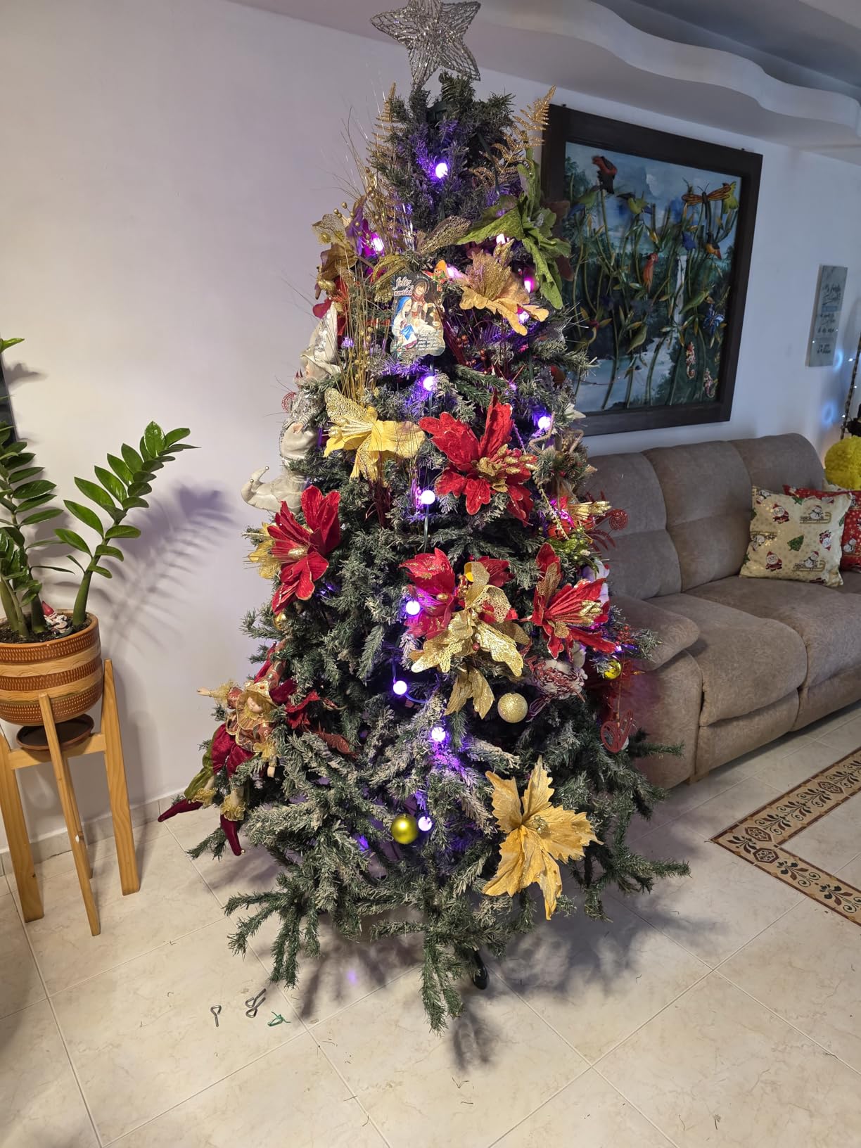 DG-Direct Musical 360° Rotating Christmas Tree Stand with Remote, Anti-Tilt Silent Spin Base, 3 Light Output Ports (800W), Fits 9ft 120lb Artificial Trees, Compatible with 1.25-2in Poles customer photo 1