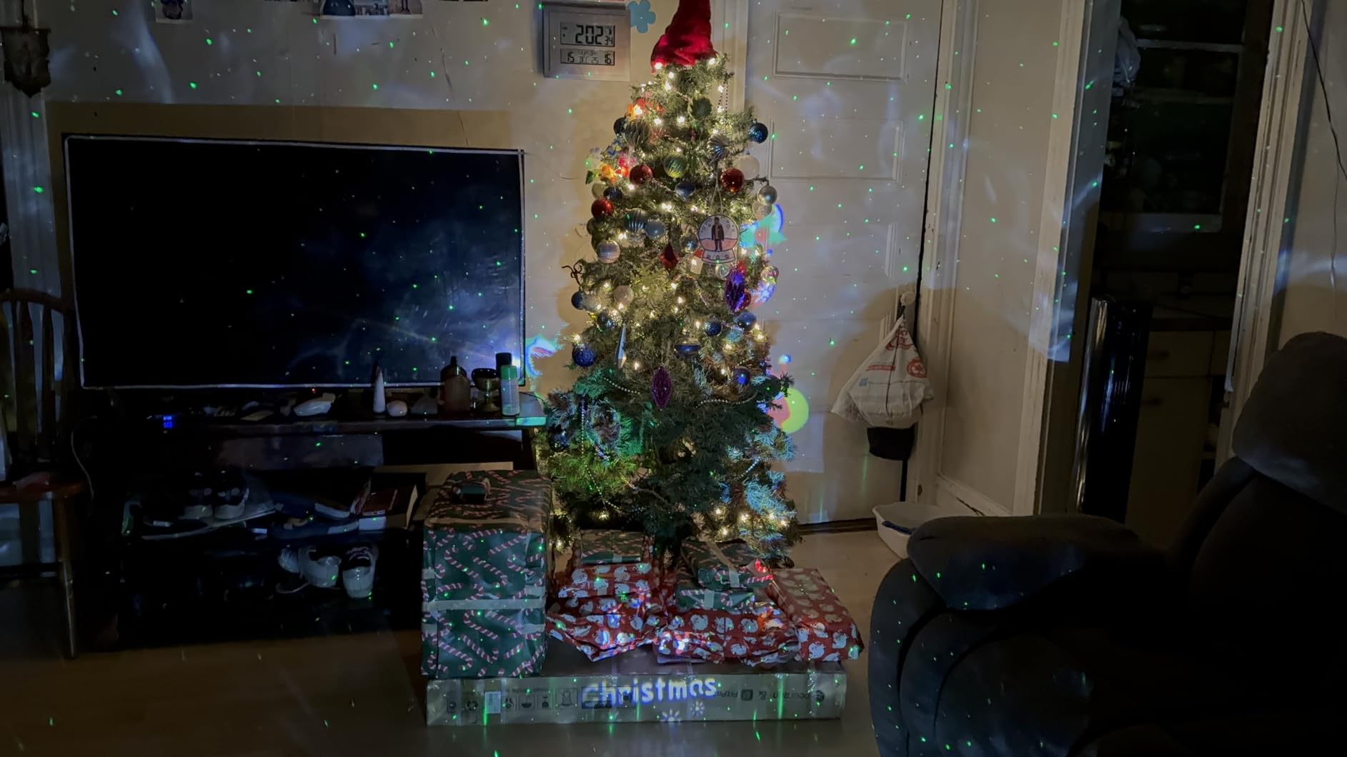 Christmas Projector Lights Outdoor w/ 32 Patterns, Moving RGB Firefly Light customer photo 1
