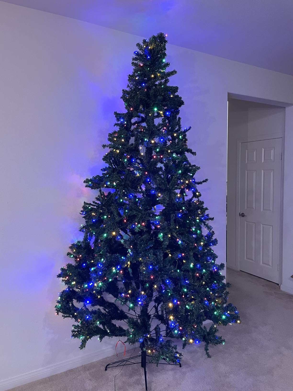 COSTWAY 9 FT Pre-lit Christmas Tree, Artificial Holiday Xmas Tree | 1000 Warm White & Multicolored Lights, 11 Modes, 2944 Branch Tips, Metal Support, Decoration Fake Tree for Home, Office Party customer photo 1