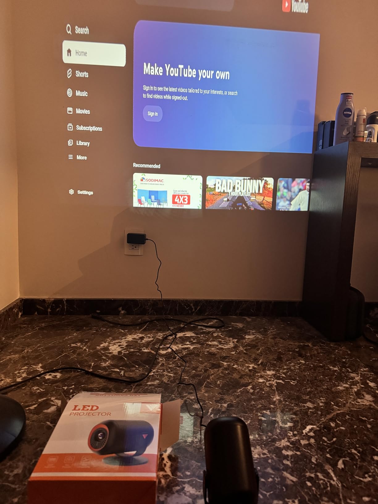 Projector with Wifi and Bluetooth Native 1080P, 4K Supported, Home Movie Projector with HDMI, USB, Type‑C, Compatible with Smartphone/ Tablet/ Laptop/ TV Stick/ PS5 for Gaming, Home Cinema customer photo 1