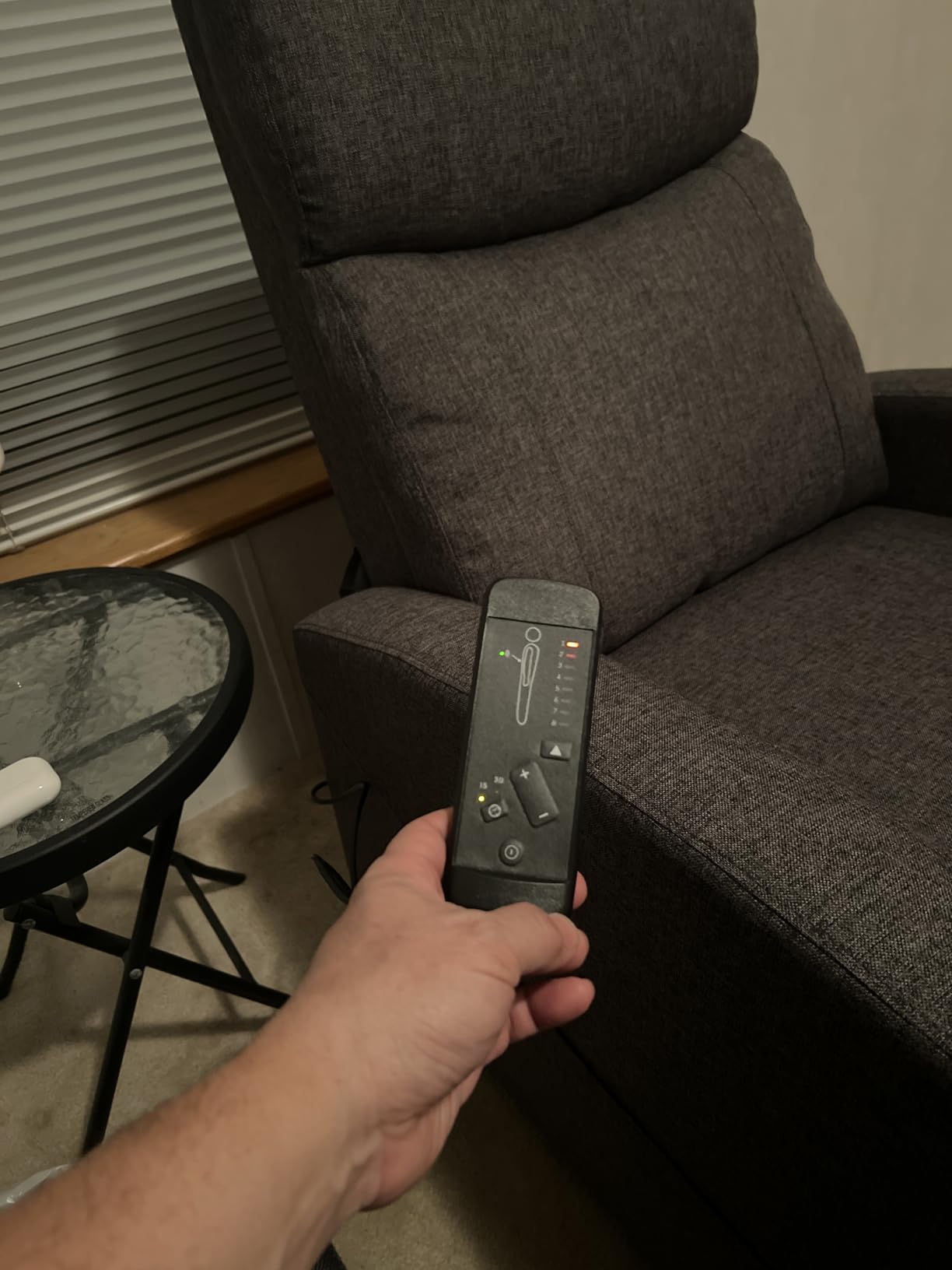Sweetcrispy Recliner Chair Fabric Recliner Sofa No Massage, Home Theater Seating with Lumbar Support, Adjustable Push Back Overstuffed High-Density Sponge Reclining for Living Room, Slate Gray customer photo 1