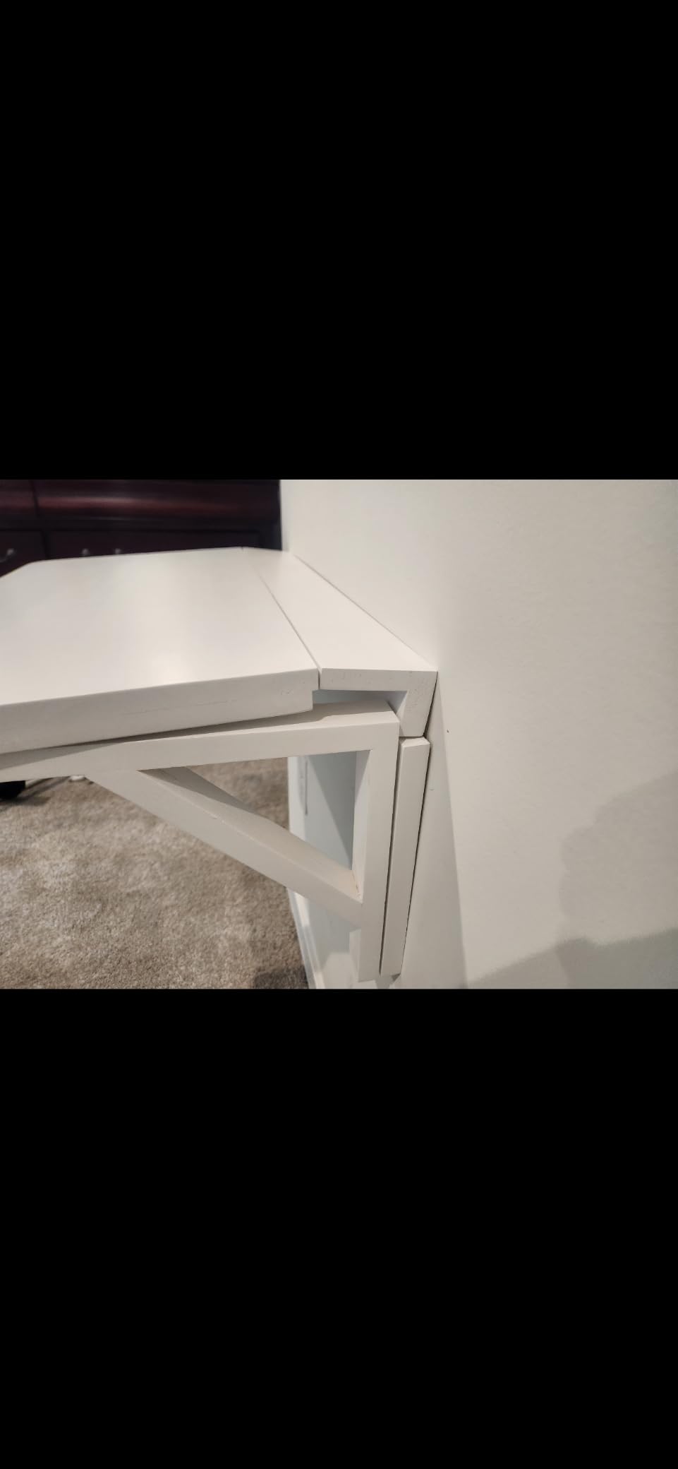 MM MELISEN Wall Mounted Desk - 32x24 Inch, Walnut Finish Solid Wood Desk for Bedroom Office or Laundry Room. Folds Down for laptops, up for Space. Ideal for Apartments, dorms, and Small Homes customer photo 1