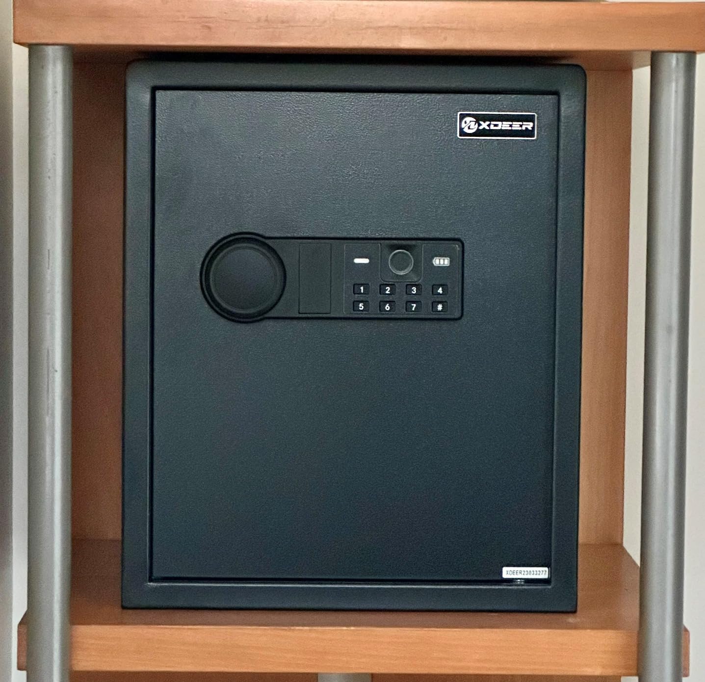 XDeer Biometric Safe with Fireproof Waterproof Bag, Small Safe 0.78 CuFt | Money Safe Box with Backlit Keypad and LED Light, Fingerprint Safes for Cash, Jewelry, and Documents, Removable Shelf customer photo 2