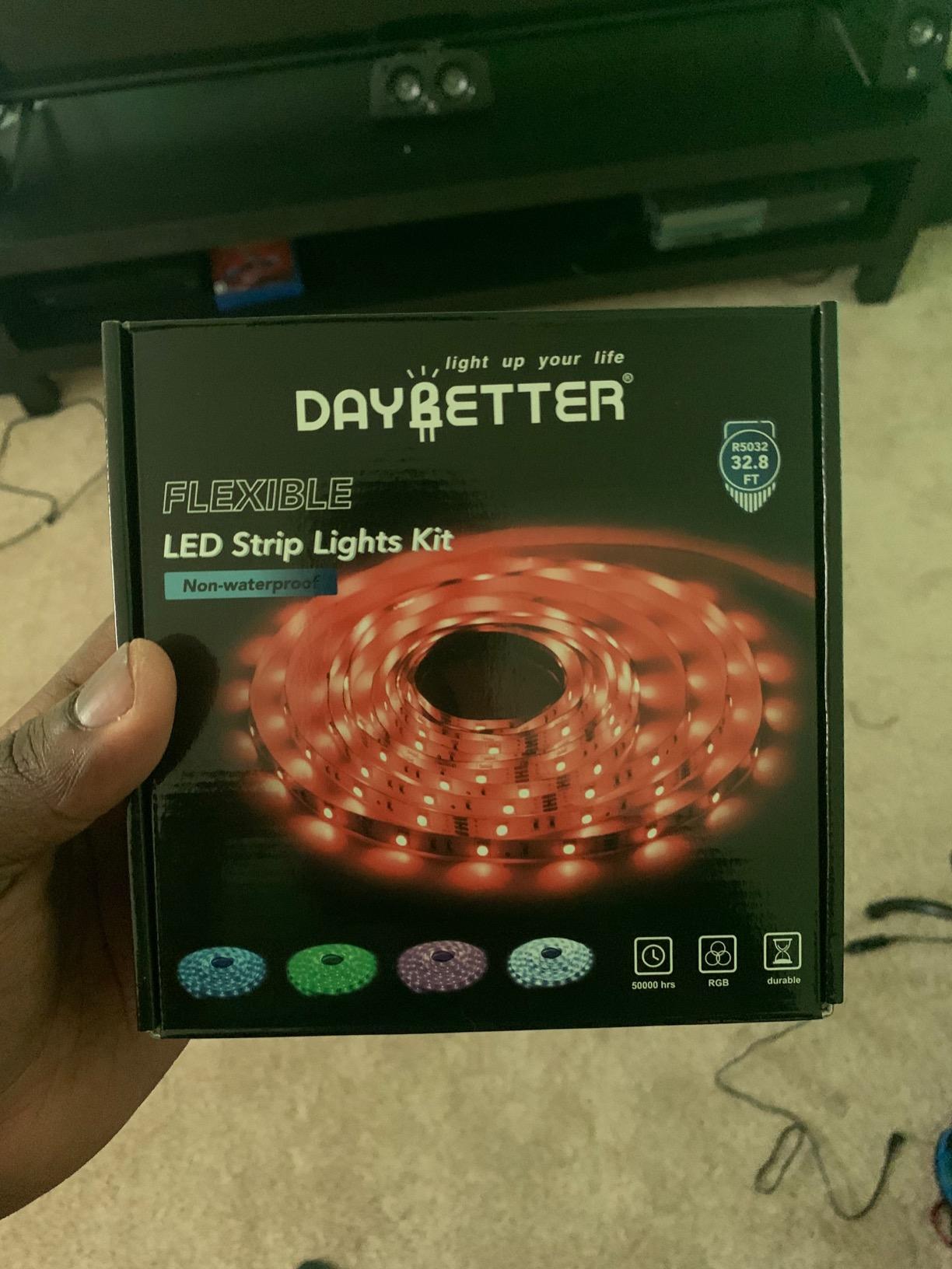 DAYBETTER LED Strip Lights 130 ft (2 Rolls of 65.6ft), LED Lights Smart App Control Lighting Bedroom Rome Decor with Remote, RGB Music Sync Color Changing LED Lights for Bedroom Party customer photo 2