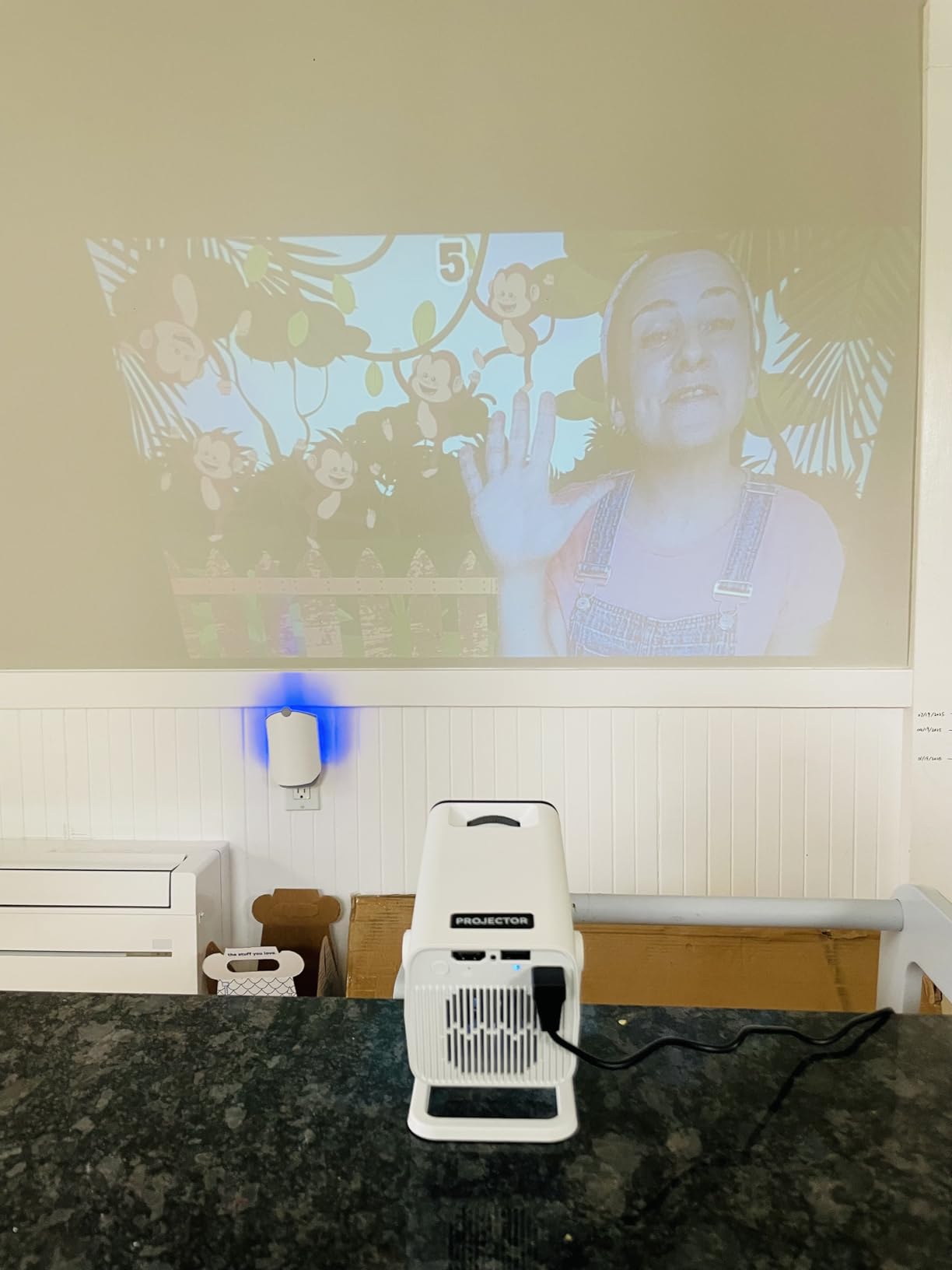 Built-in Apps 1080P 4K Support Mini Projector with Android 14, Phone Remote customer photo 1