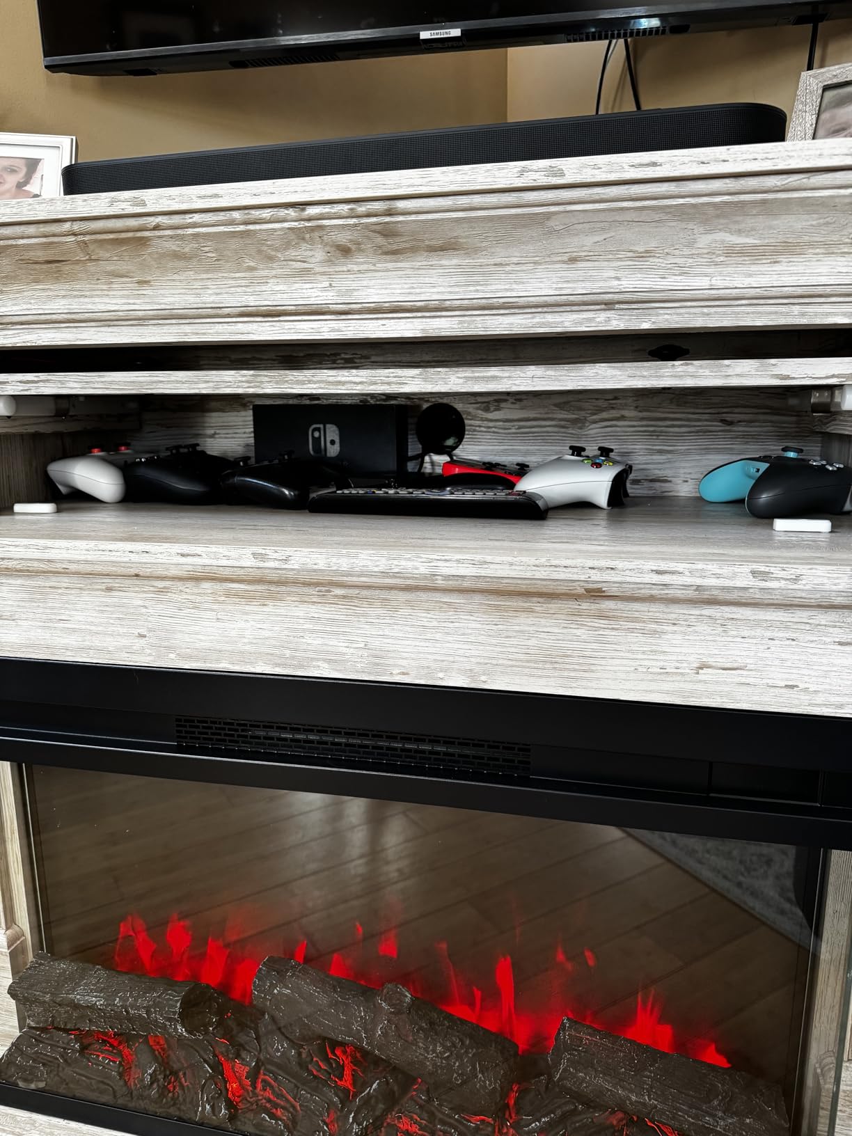 OKD Corner Fireplace TV Stand, 56