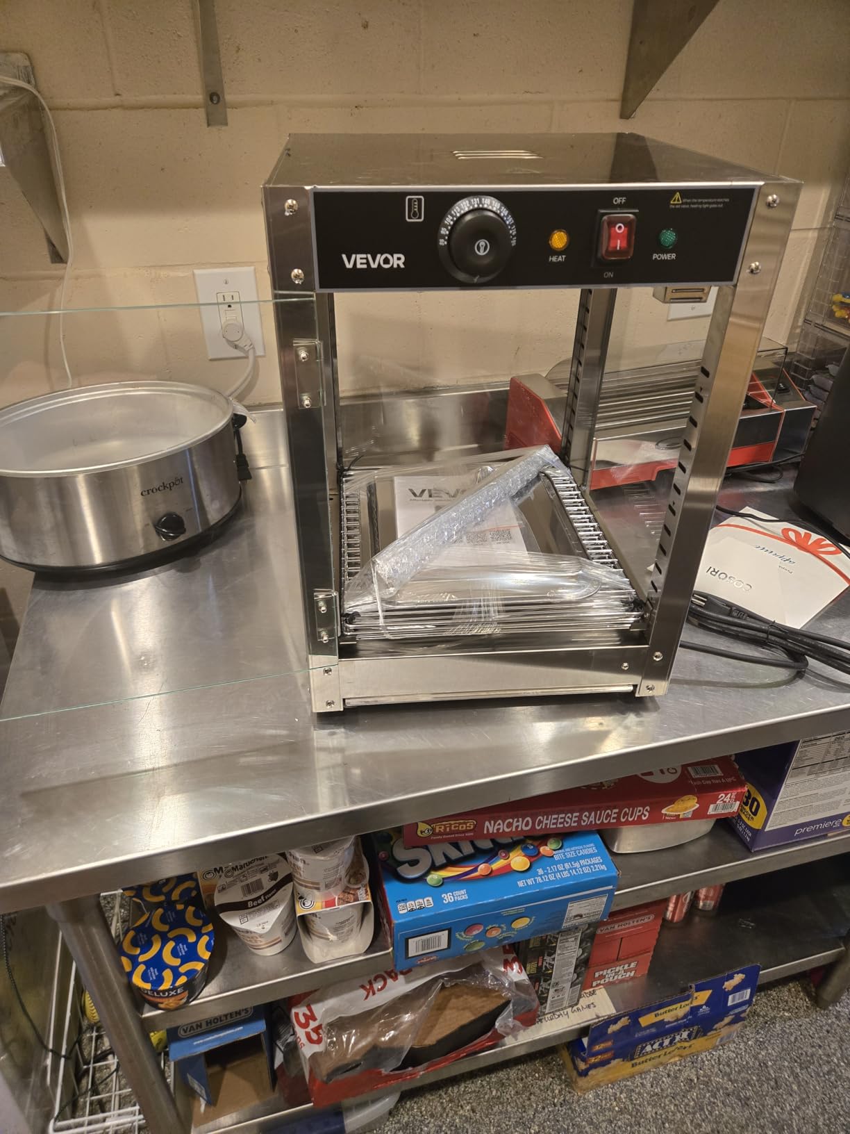 VEVOR 3-Tier Commercial Food Warmer Display, 800W Food Display Warmer with LED Light, Adjustable Shelf and Stainless Steel Frame, 86℉~185℉ Air Heating, 60L for Hamburger, Pizza, Bread, Fried Chicken customer photo 2
