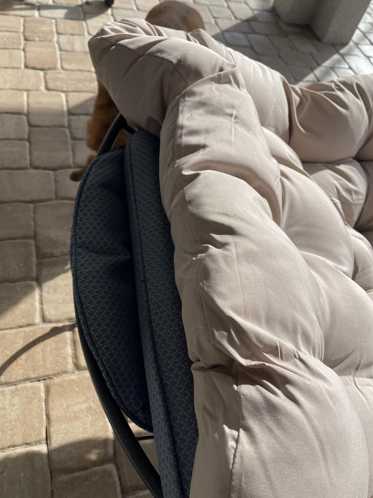 Papasan Rocking Chair, Oversized Outdoor Egg Chair with Thick Cushion | 450 lbs Heavy-Duty Frame, 6.7