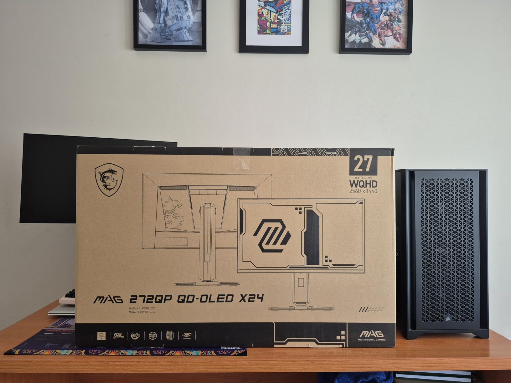 msi MAG 272QP QD-OLED X24 27-Inch WQHD Gaming Monitor, 2560 x 1440 Quantum Dot OLED Panel, 240Hz, 0.03ms, Adaptive-Sync, HDMI2.1, DP 1.4a, Tilt/Height Adjustable, Black customer photo 2