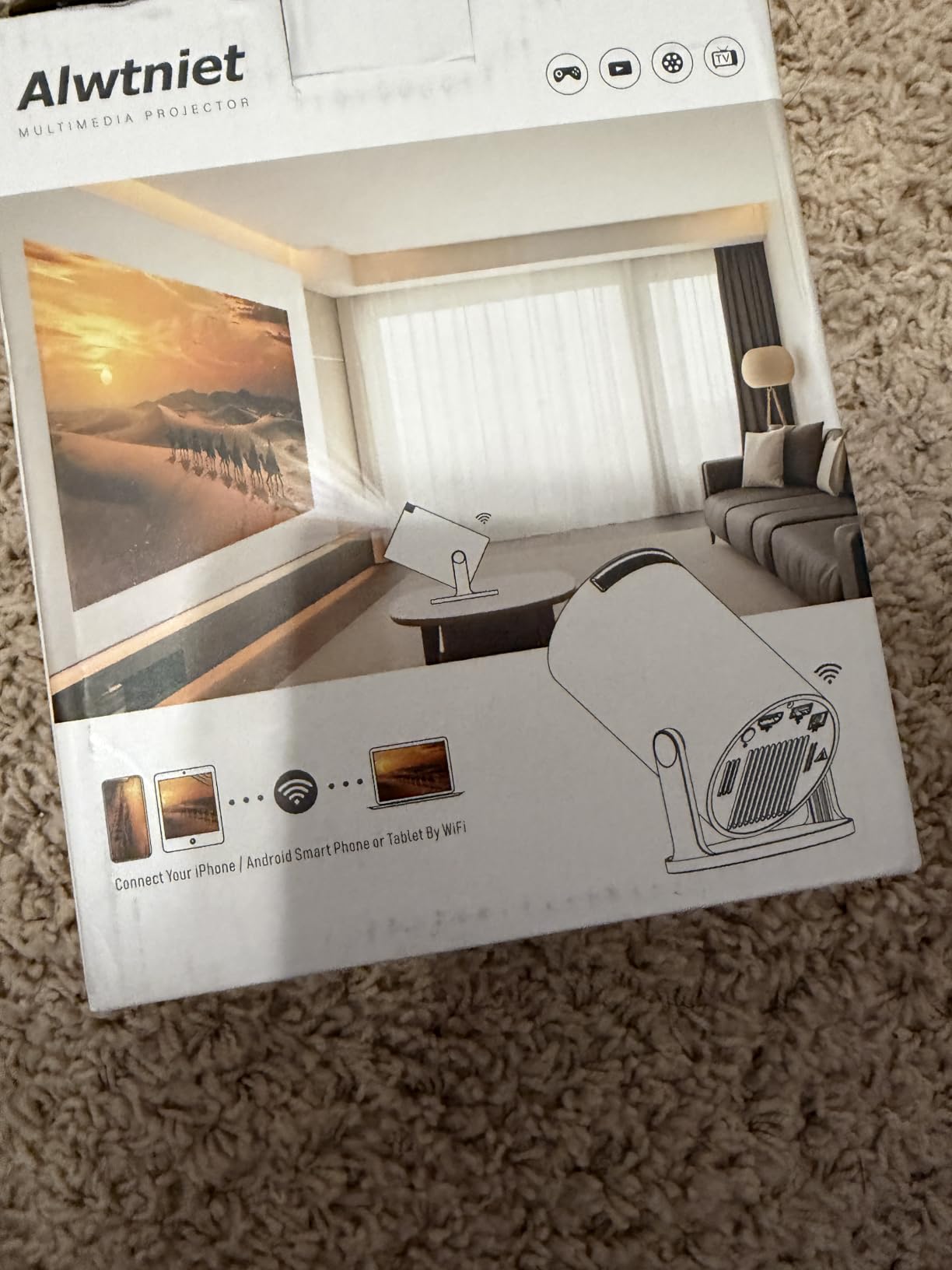 Mini Projector with Wifi and Bluetooth, Portable 4K Support Smart Proyector customer photo 2