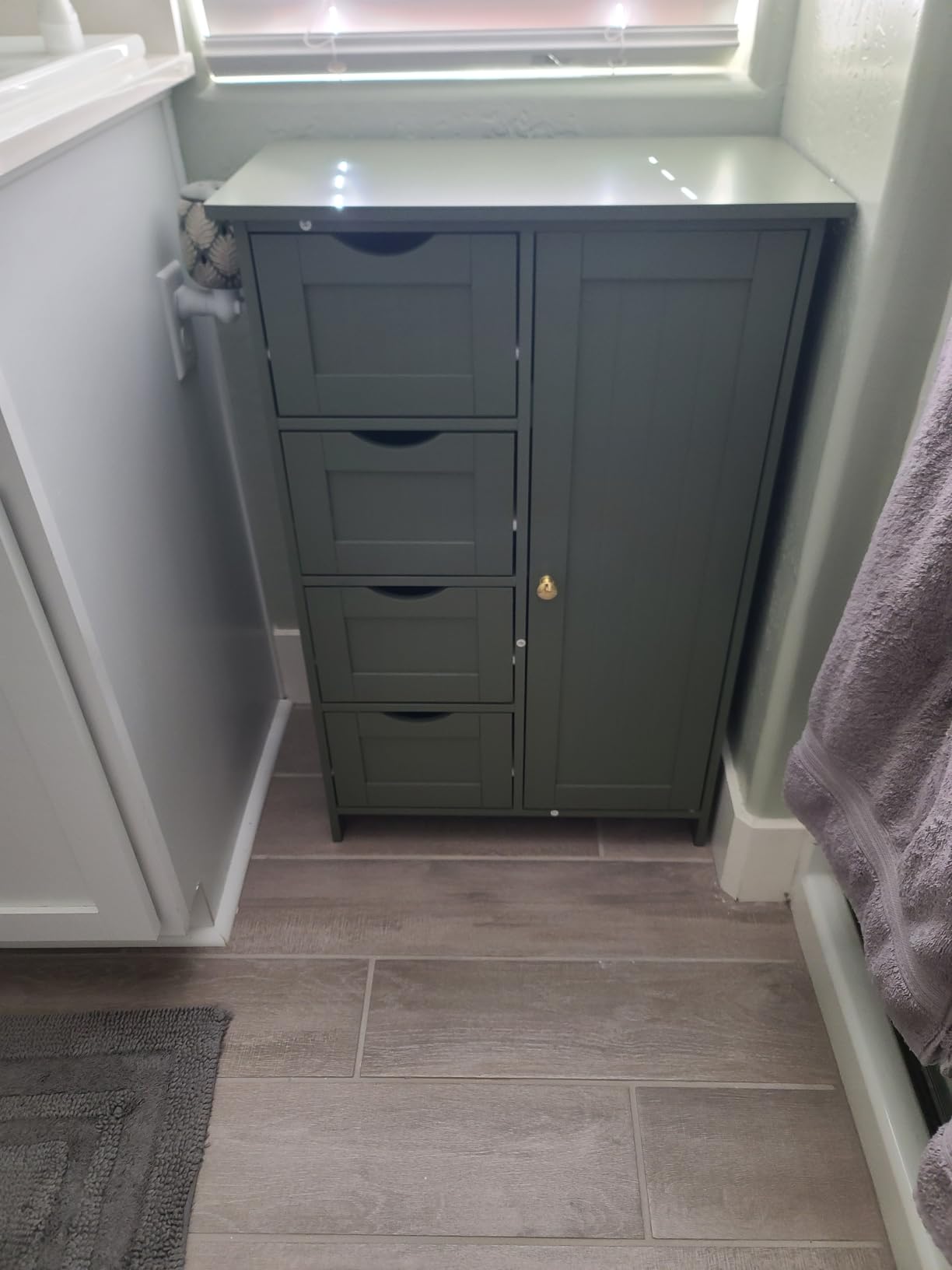 VASAGLE Floor Storage Cabinet, 4 Doors, 2 Adjustable Shelves, 42.7
