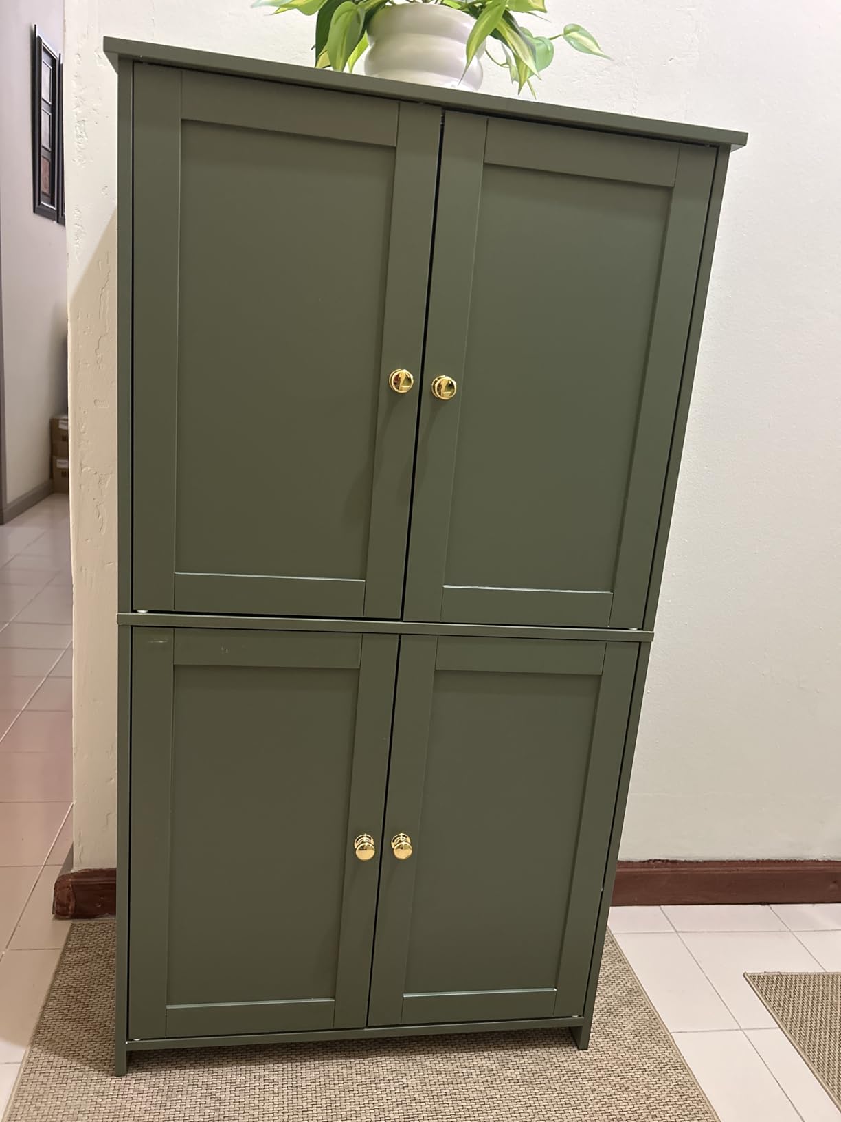VASAGLE Floor Storage Cabinet, 4 Doors, 2 Adjustable Shelves, 42.7