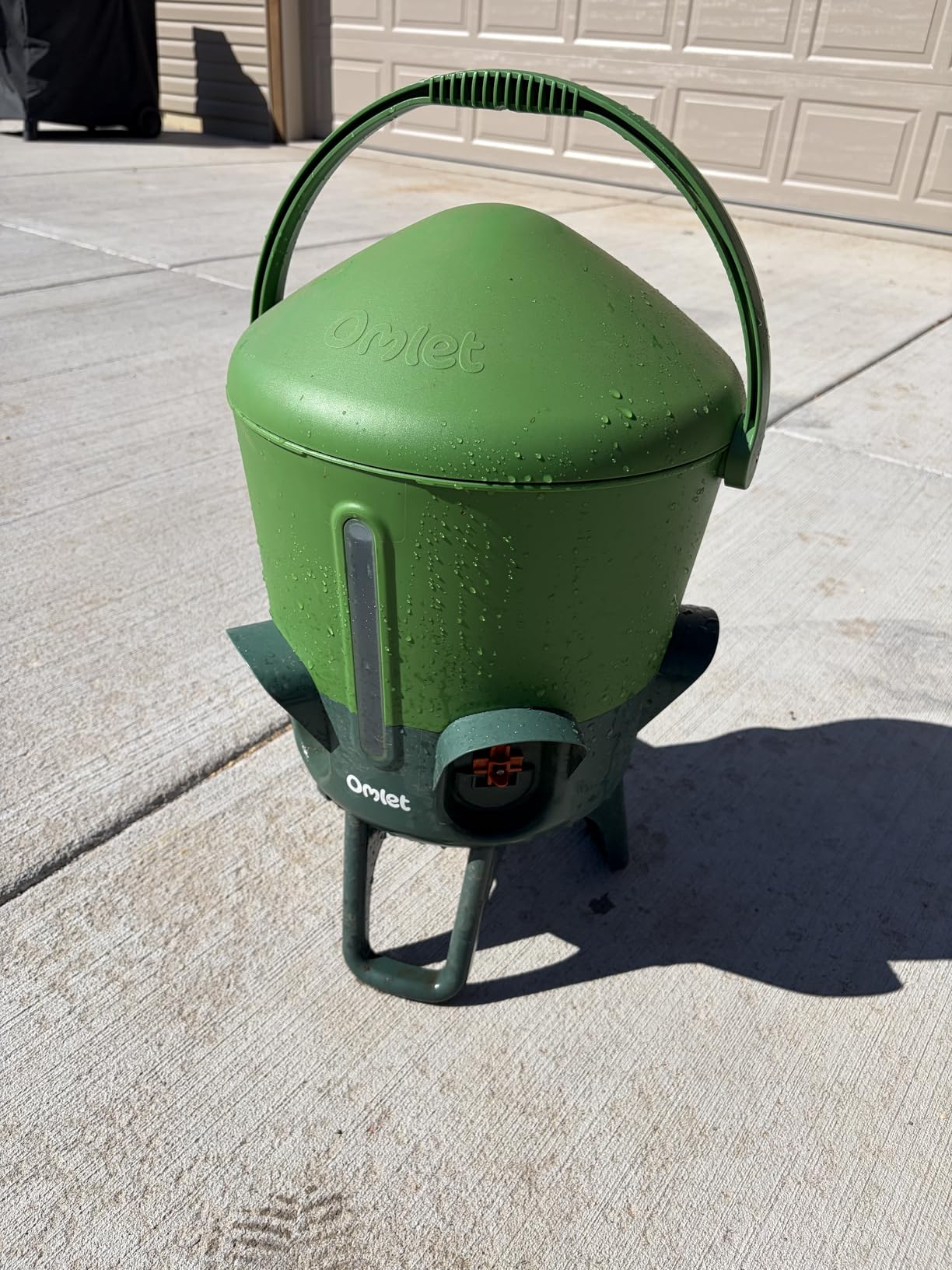Omlet Insulated Chicken Waterer, 3 Gallon | Automatic Poultry Water Dispenser with 5 Cups & Nipples Included | BPA-Free | Anti-Roost Lid | Sage Green customer photo 1