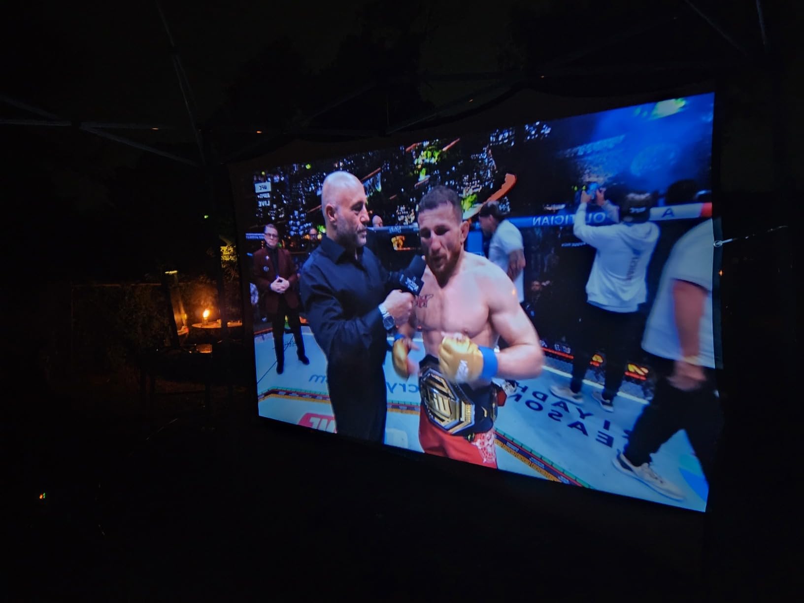100 inch Projection Screen 16:9 Ambient Light Rejecting Portable Projector Movies Screens for Home Theater Outdoor Indoor Support Front Projection customer photo 2