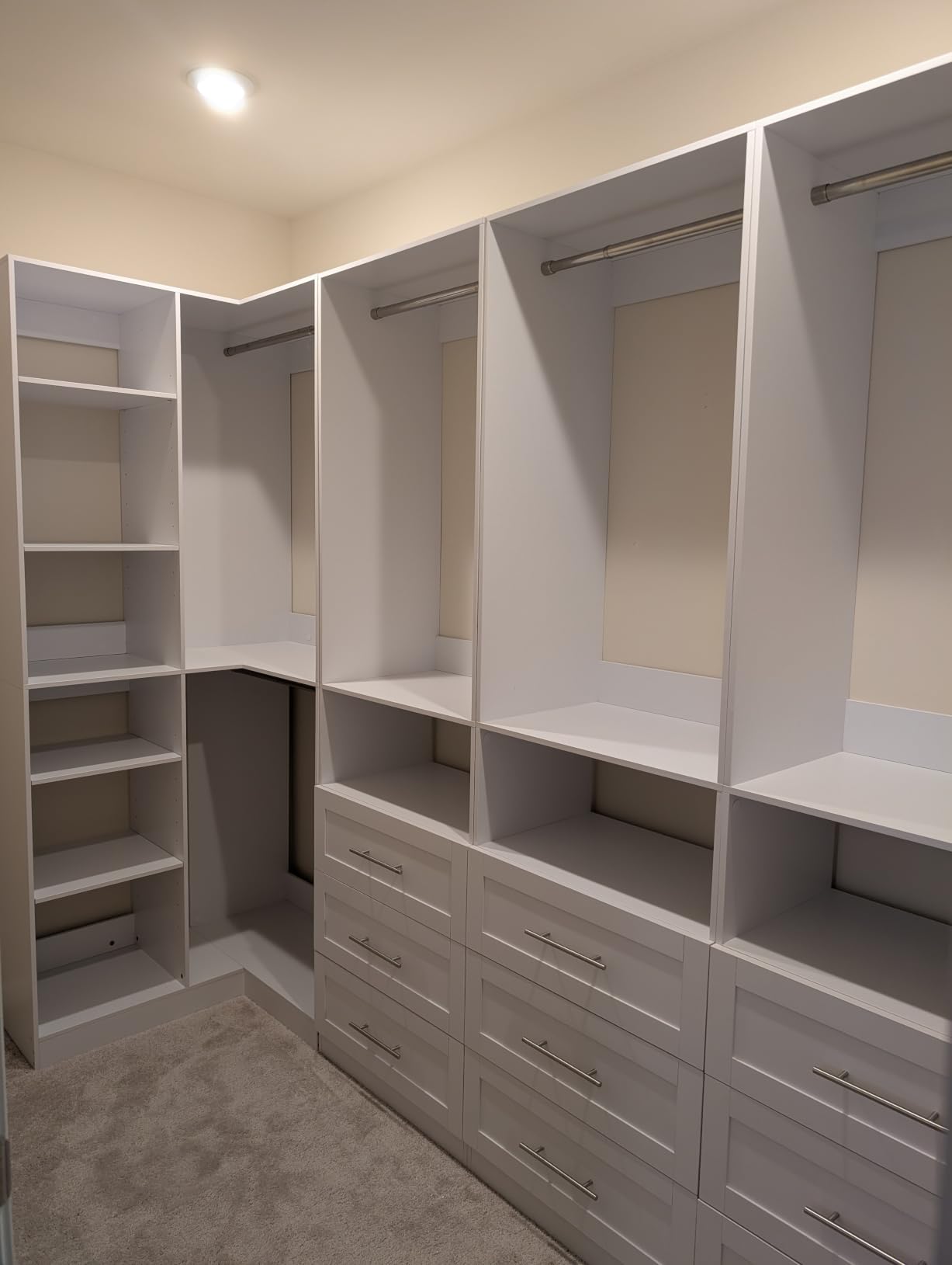 Closet System with 9 Drawers, Corner Closet Organizer Systems with 9 Shelves & 9 Hanging Rods L-Shaped Walk in Closet Freestanding Corner Tower Modular Storage System 4 Sets 2800+ Lbs Capacity White customer photo 1