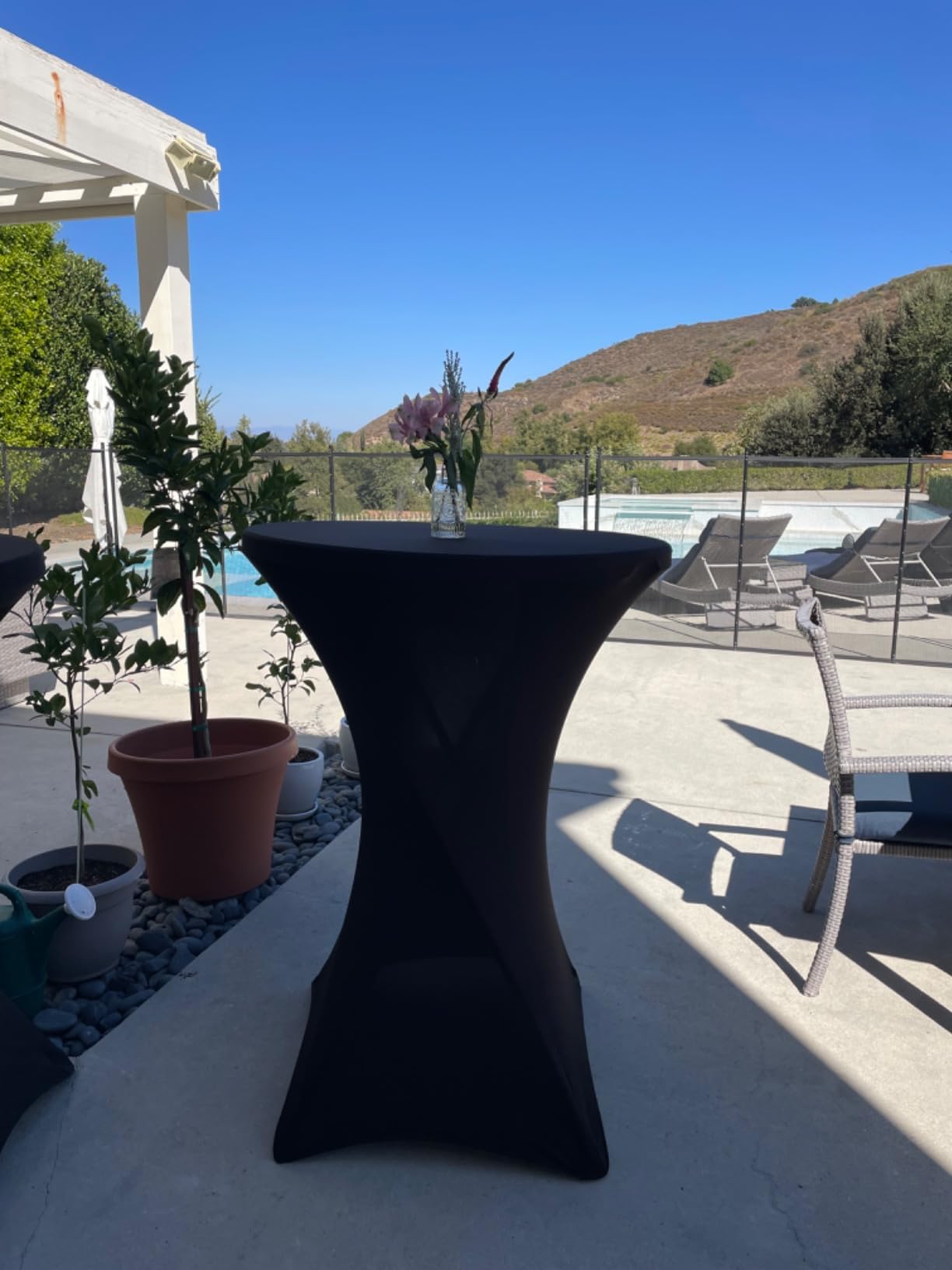 BTExpert 32” Round Bar Height Folding Table Set of 5 – 43” High Top Commercial Plastic Table, White Granite, Portable Heavy-Duty Cocktail Table for Wedding, Party, Event, Indoor Outdoor Use customer photo 2