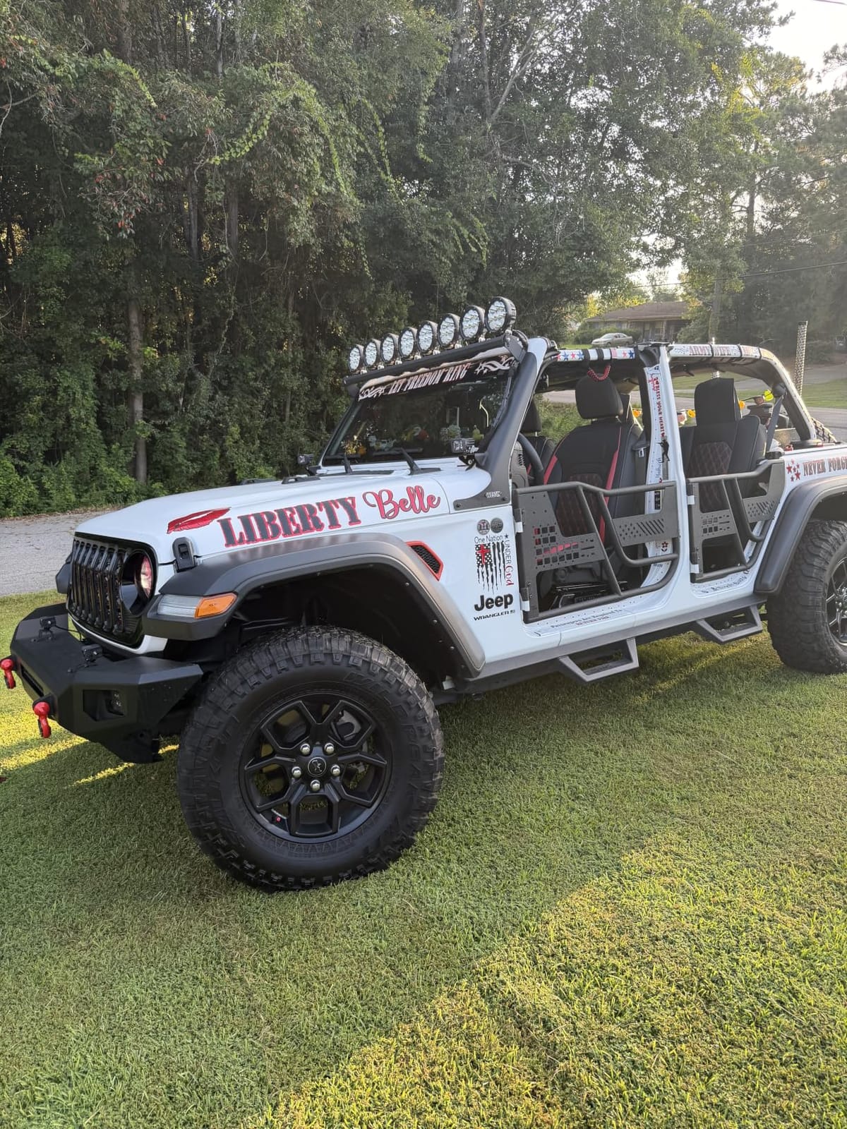 JOYTUTUS Tube Half Doors Compatible with 2018-2026 Wrangler JLU & 2020-2026 Gladiator JT 4 Doors, US Flag Pattern Off Road Front & Rear Tubular Doors for Adventure customer photo 2