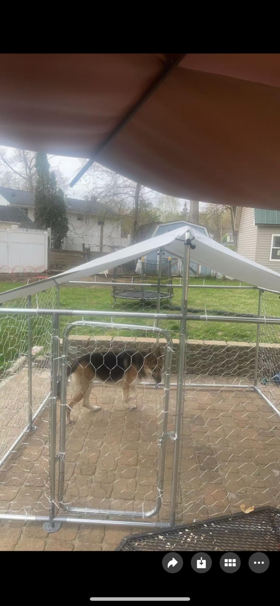 20x10 FT Large Dog Kennel Outdoor, Dog Run with Roof for Large Dog | Dog Kennel Outdoor with Heavy-duty Steel Frame, Waterproof & UV-Resistant Canopy, Security Lock, Backyard Use customer photo 2