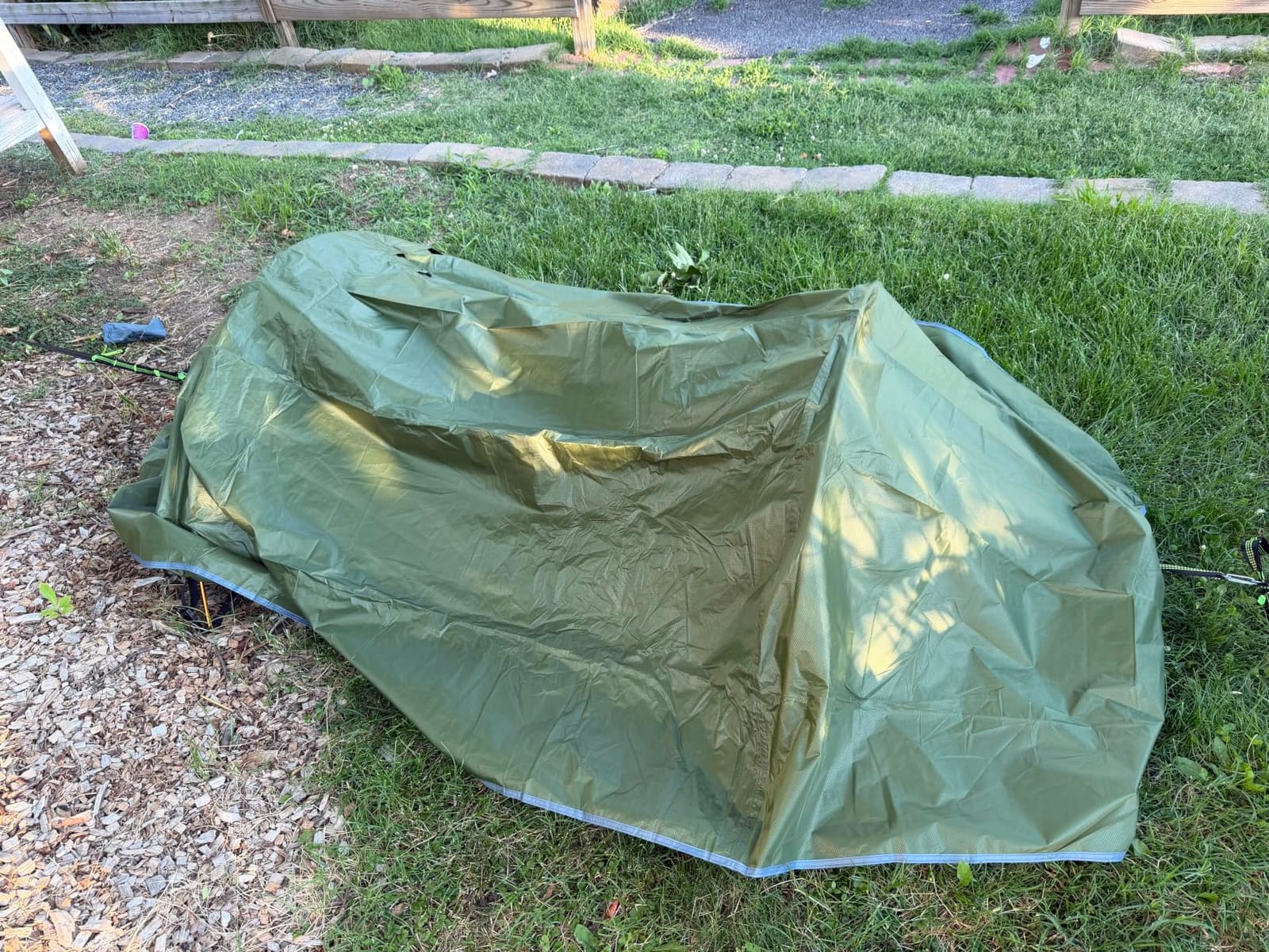 Camping Hammock Tent with Mosquito Net & RainFly, 3 in 1 Waterproof Portable Sleeping Hammock Bug Backpacker Lightweight Outdoor Gear Swing for Hiking Travel Patio Expedition(Dark Green) customer photo 2