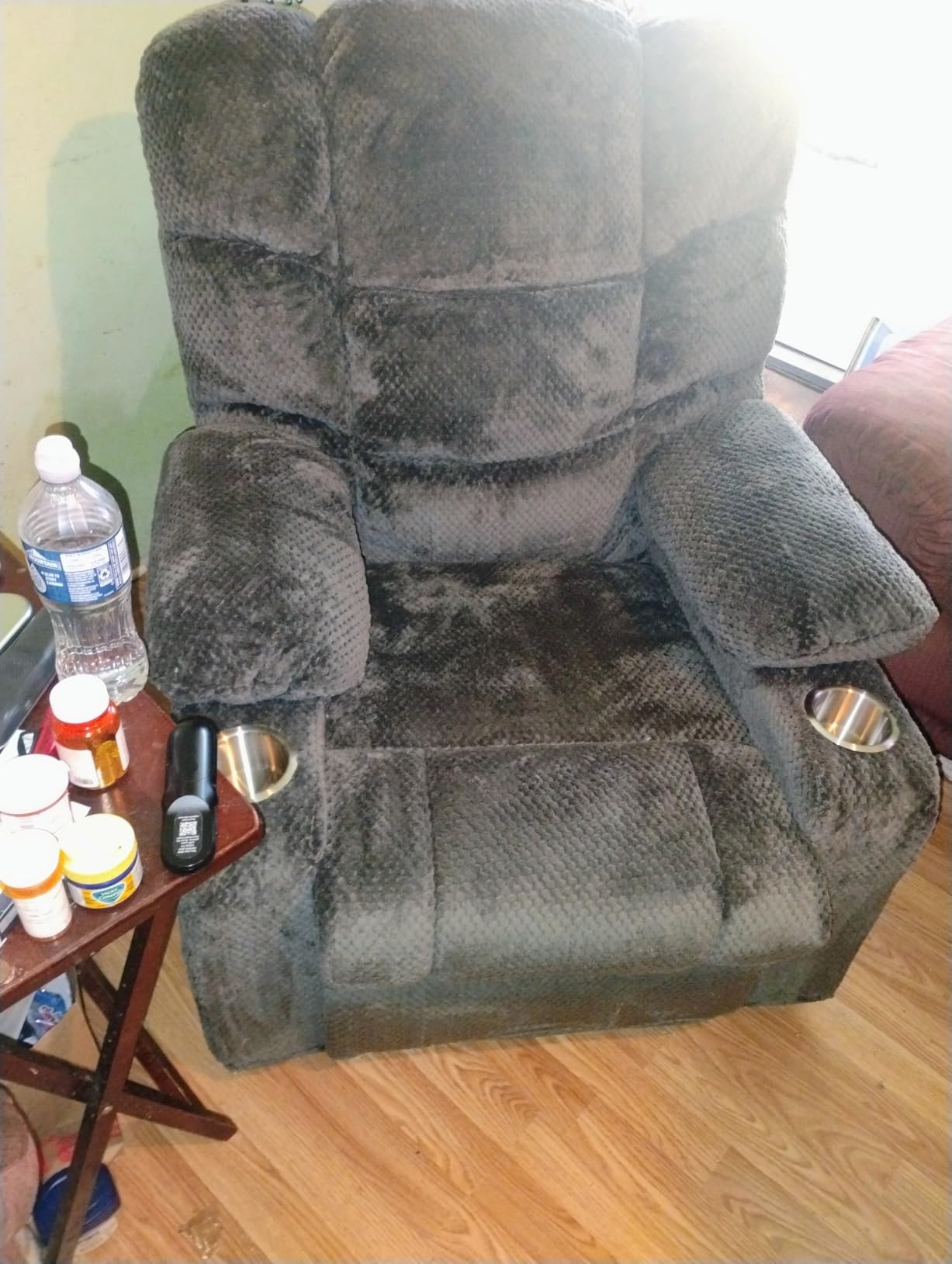 Ultra Wide Power Lift Recliner Chair for Elderly,Rotating Lounge Chair with Hot Massage Heating and Auxiliary Standing Function,Oversized Lazyboy Single Sofa with Cup Holder for Living Room (Grey) customer photo 1