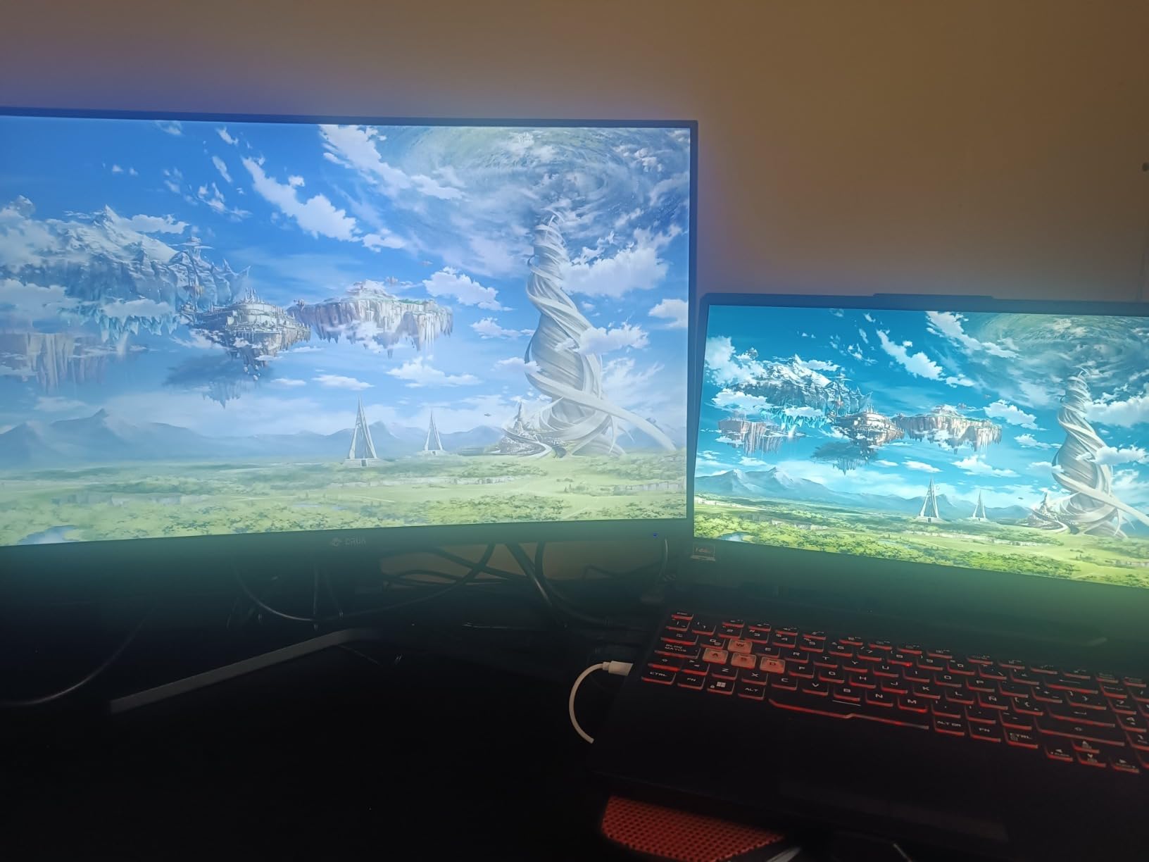 CRUA 34 Inch 21:9 UWQHD 100Hz IPS Ultrawide Curved Monitor, Speakers, White customer photo 1
