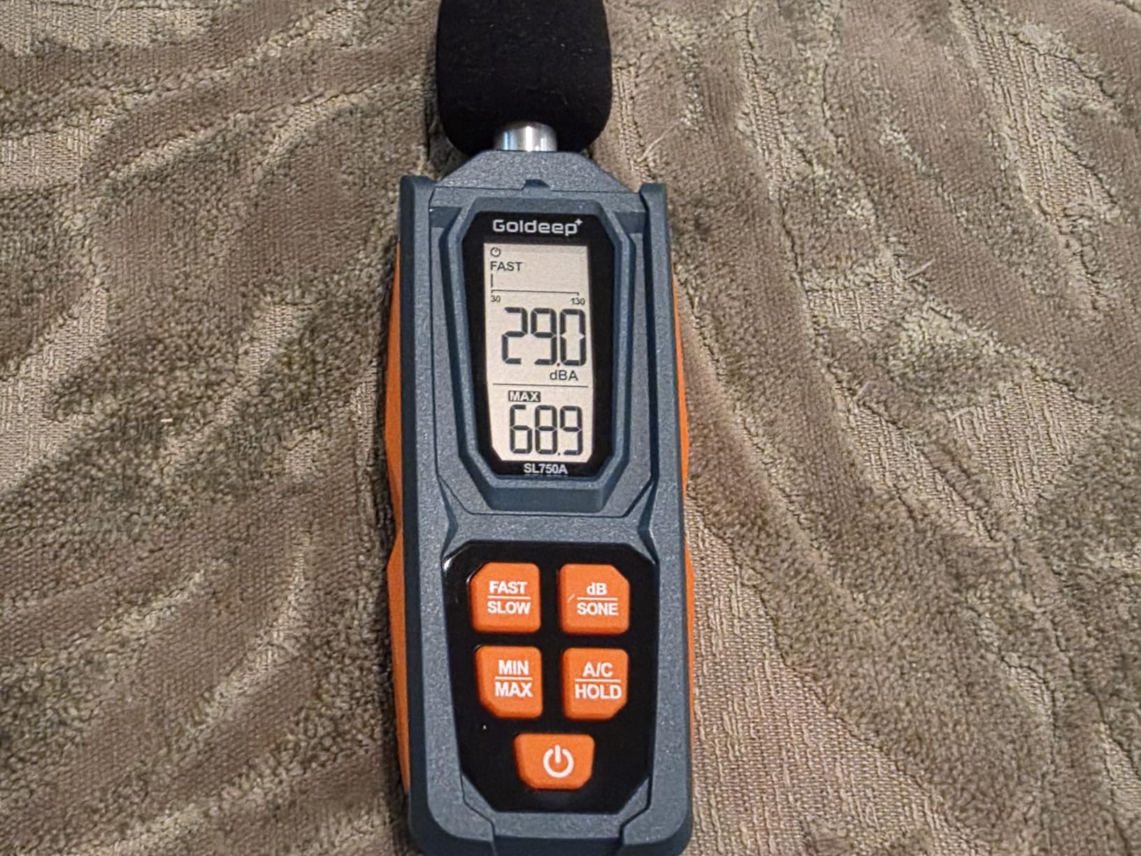Decibel Meter, Goldeep SL750A Digital Sound Decibel Meter - Vitality Orange customer photo 1