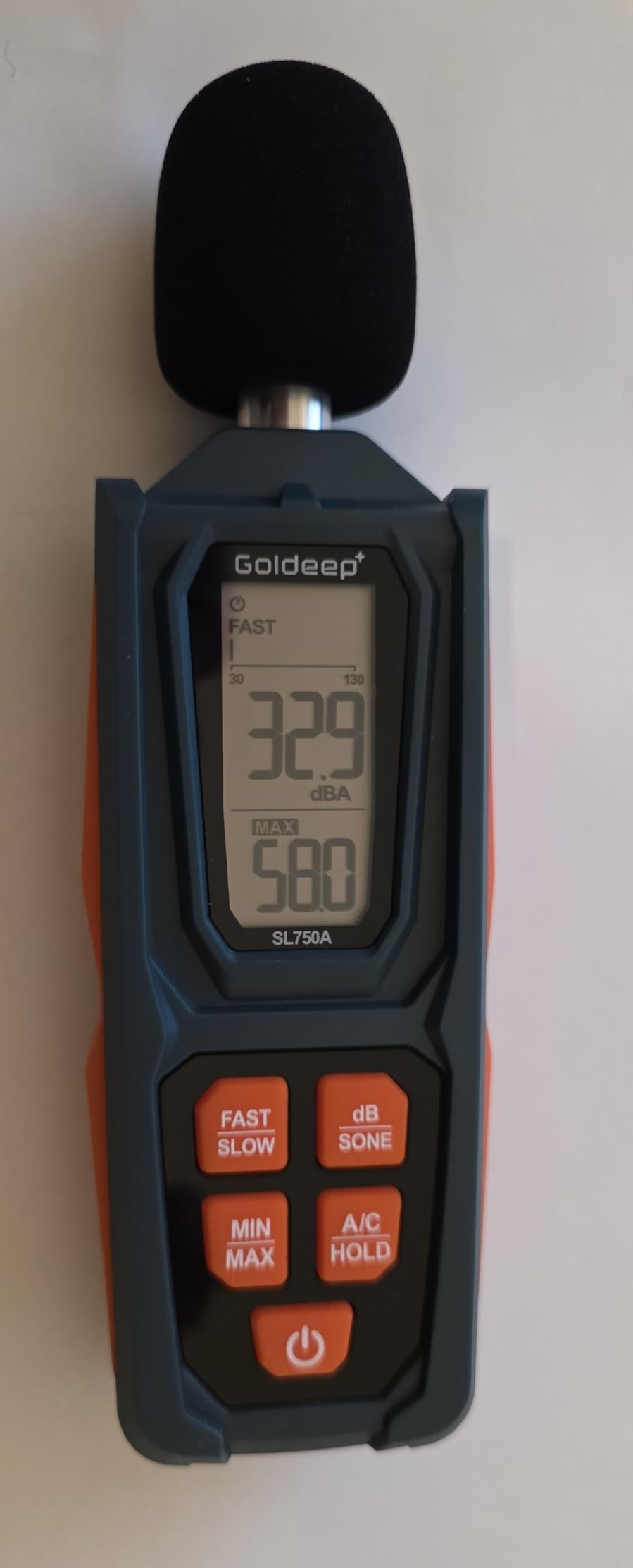 Decibel Meter, Goldeep SL750A Digital Sound Decibel Meter - Vitality Orange customer photo 2