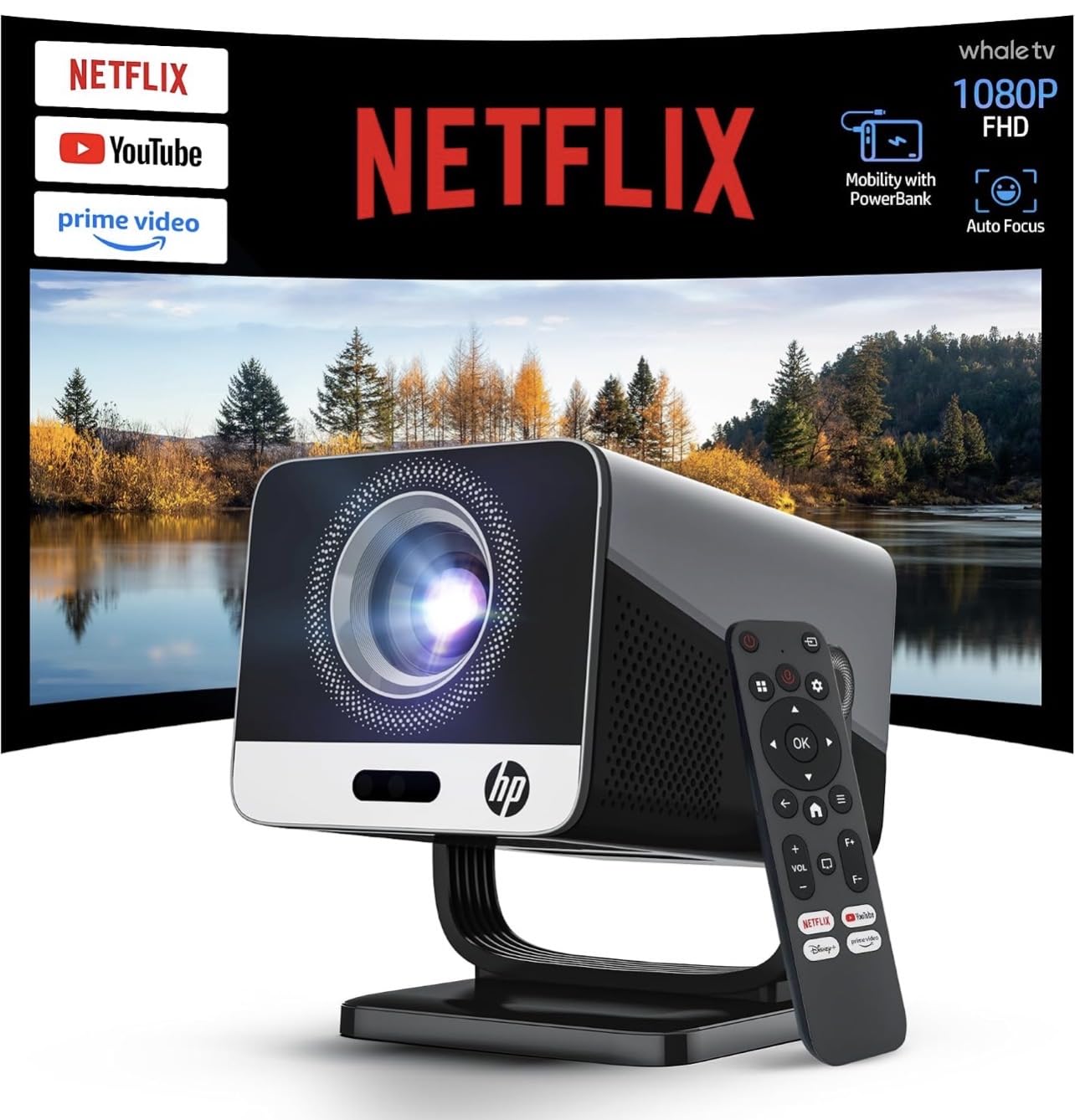 HP Projector with Netflix, USB-C Power Bank Compatible, 4K Supported MC475 customer photo 2