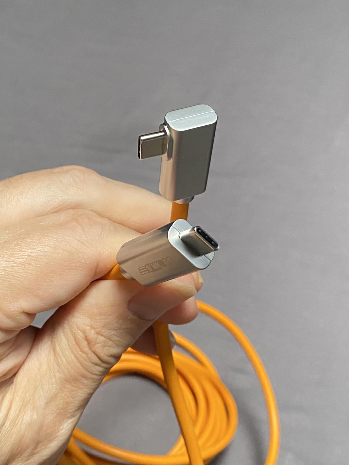 Fiber Optic USB C Tethering Cable 15 FT, 10Gbps 60W Right Angle Tether Cord customer photo 2