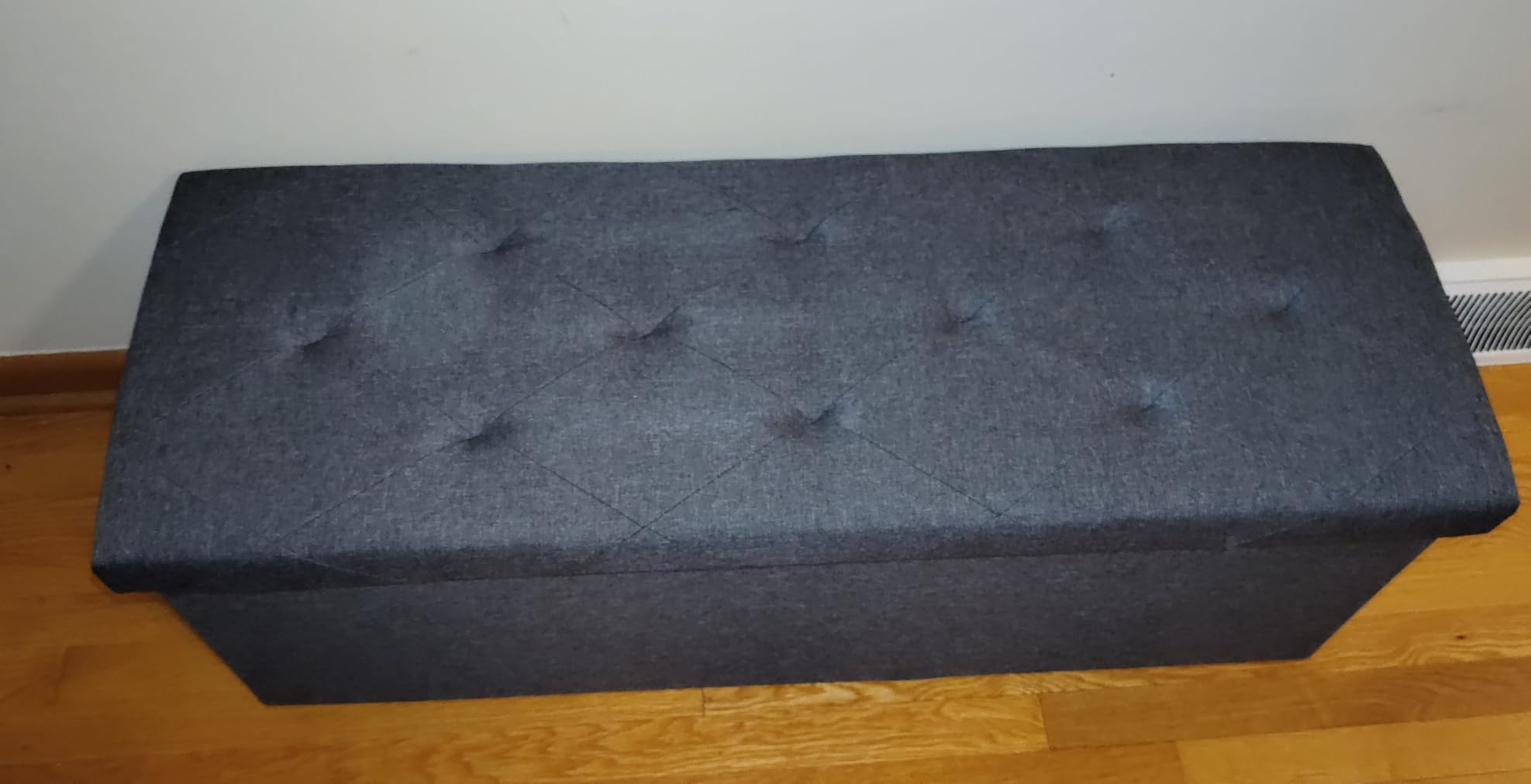 DUMOS 43 Inch Folding Storage Ottoman Bench, Large Ottoman with Storage | Storage Chest with Thicker Foam Padded Seat, End of Bed Foot Rest Stool for Bedroom Living Room Entryway, Load 660 lbs, Grey customer photo 2