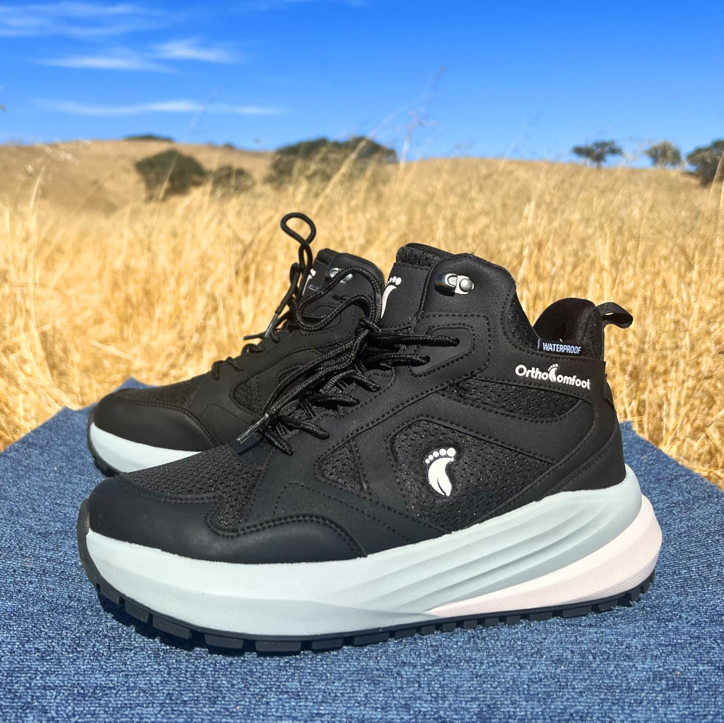 Women's Waterproof Wide Toe Box Orthopedic Ankle Boots: Arch Support Plantar Fasciitis Hiking Trekking Boots, Non Slip Comfortable Outdoor Camping Boots for High Instep, Hammer Toes and Swollen Feet customer photo 2