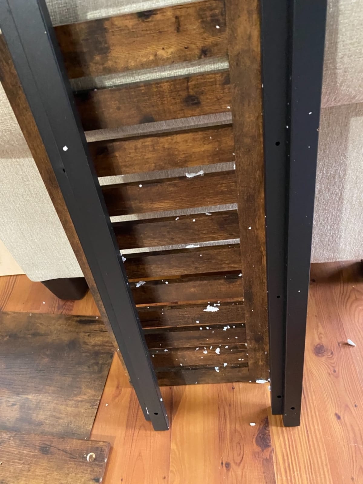 VASAGLE Buffet Cabinet, Sideboard, 3 Doors, 42.1 x 15.8 x 31.8 Inches | Farmhouse Coffee Bar Cabinet with 2 Drawers, Adjustable Shelves, Rustic White and Honey Brown, SIREN Collection ULSC531WJ01S customer photo 2