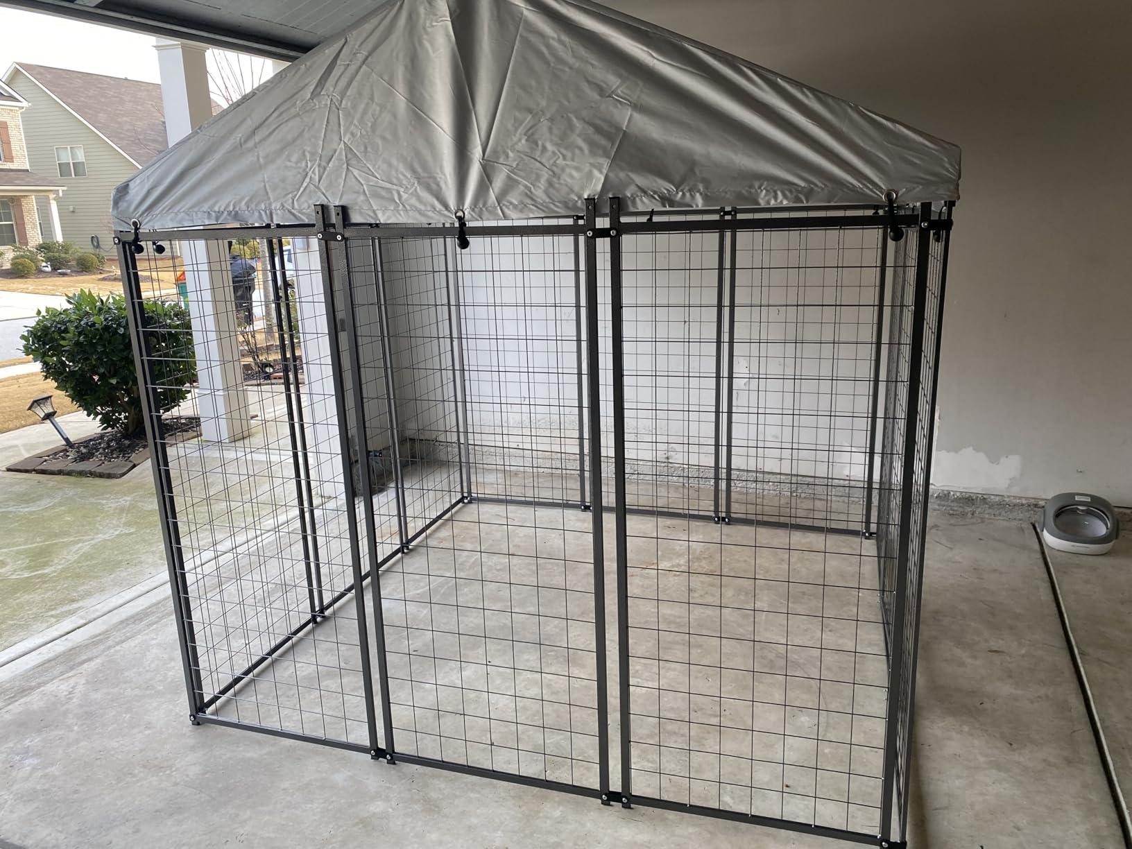 10x10 ft Outdoor Dog Kennel, Heavy Duty Dog Pens for Large Dogs | Heavy Duty & Easy Assembly & Rust Resistant & Waterproof Roof & Galvanized & Welded Wire & Durable & Dual Lock & w/ manual customer photo 1