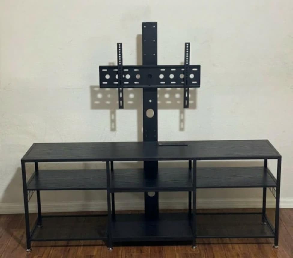 VECELO TV Stand with Mount, Universal Swivel TV Console for 32-75 inch TVs, 55