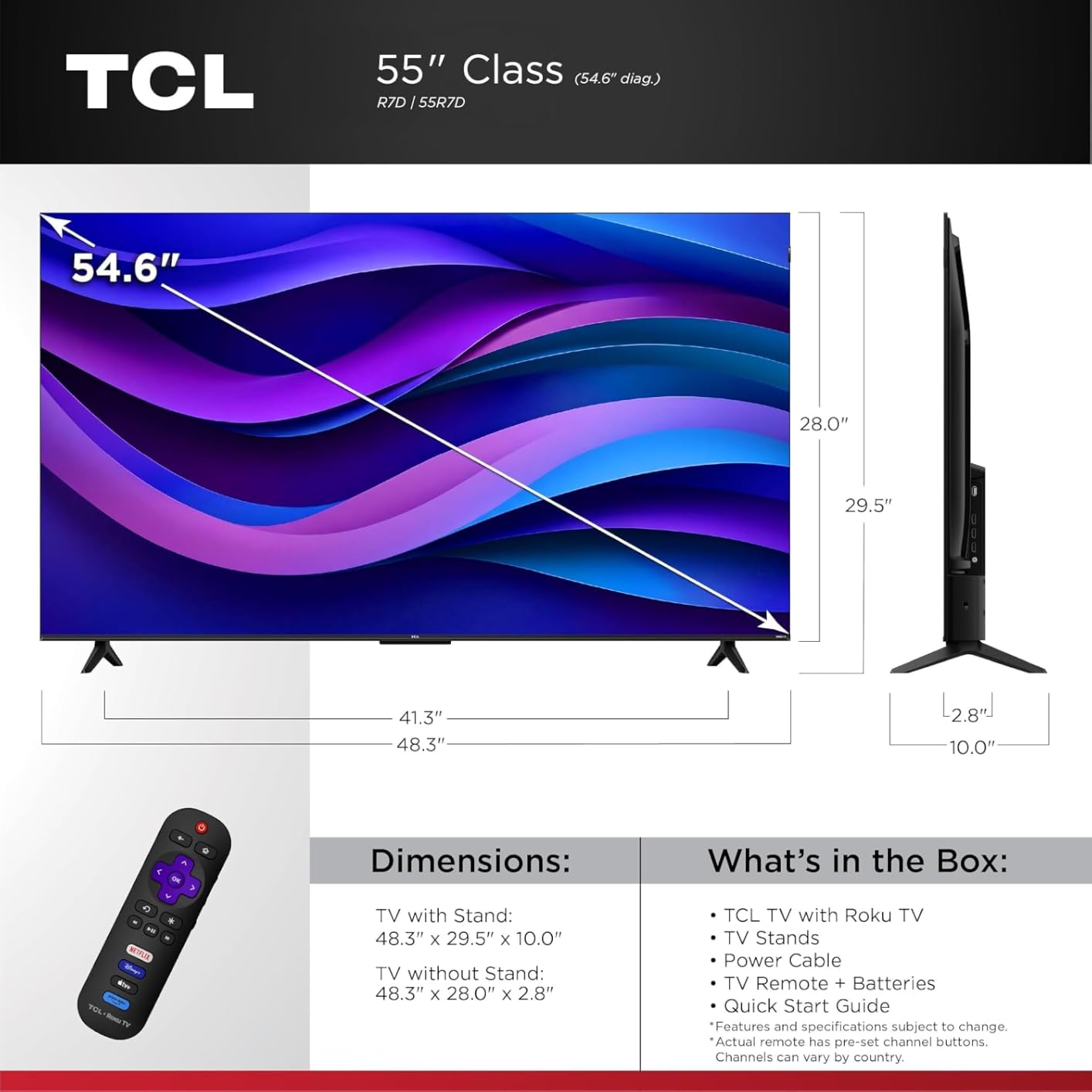 TCL 65-Inch R7D Series 4K UHD HDR Roku Smart TV, Game Accelerator 120 customer photo 2