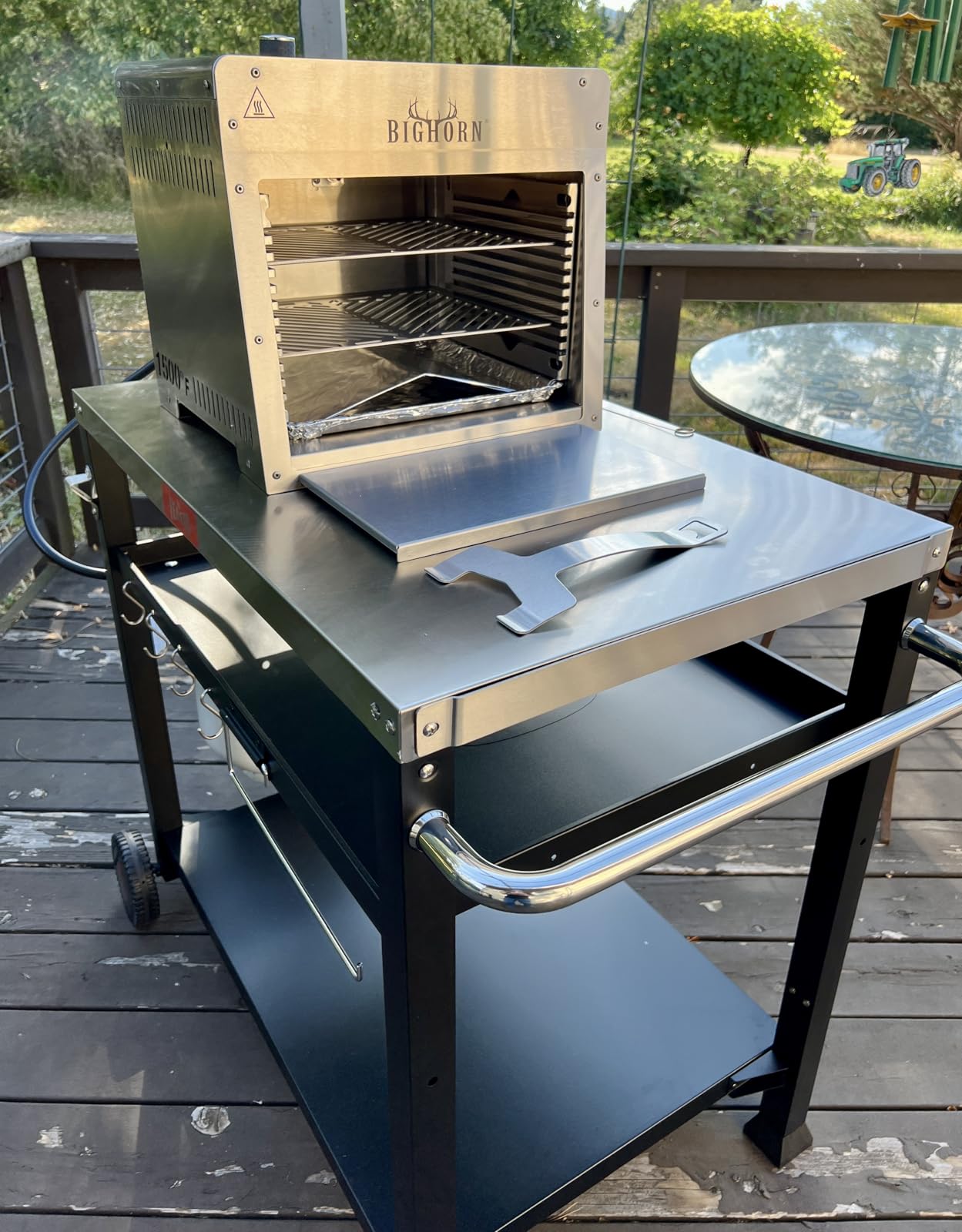 BIG HORN 1500°F Infrared Steak Grill - Portable Propane Gas Grill & Salamander Broiler for Steakhouse-Quality Searing, 16-Inch, Black customer photo 2