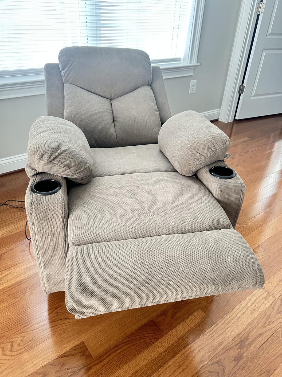 Ketaiyou Electric Power Lift Recliner Chair Sofa with Massage and Heat for Elderly, USB and Type-C Ports, Cup Holders, Infinite Position (Dk Grey2, Regular) customer photo 1