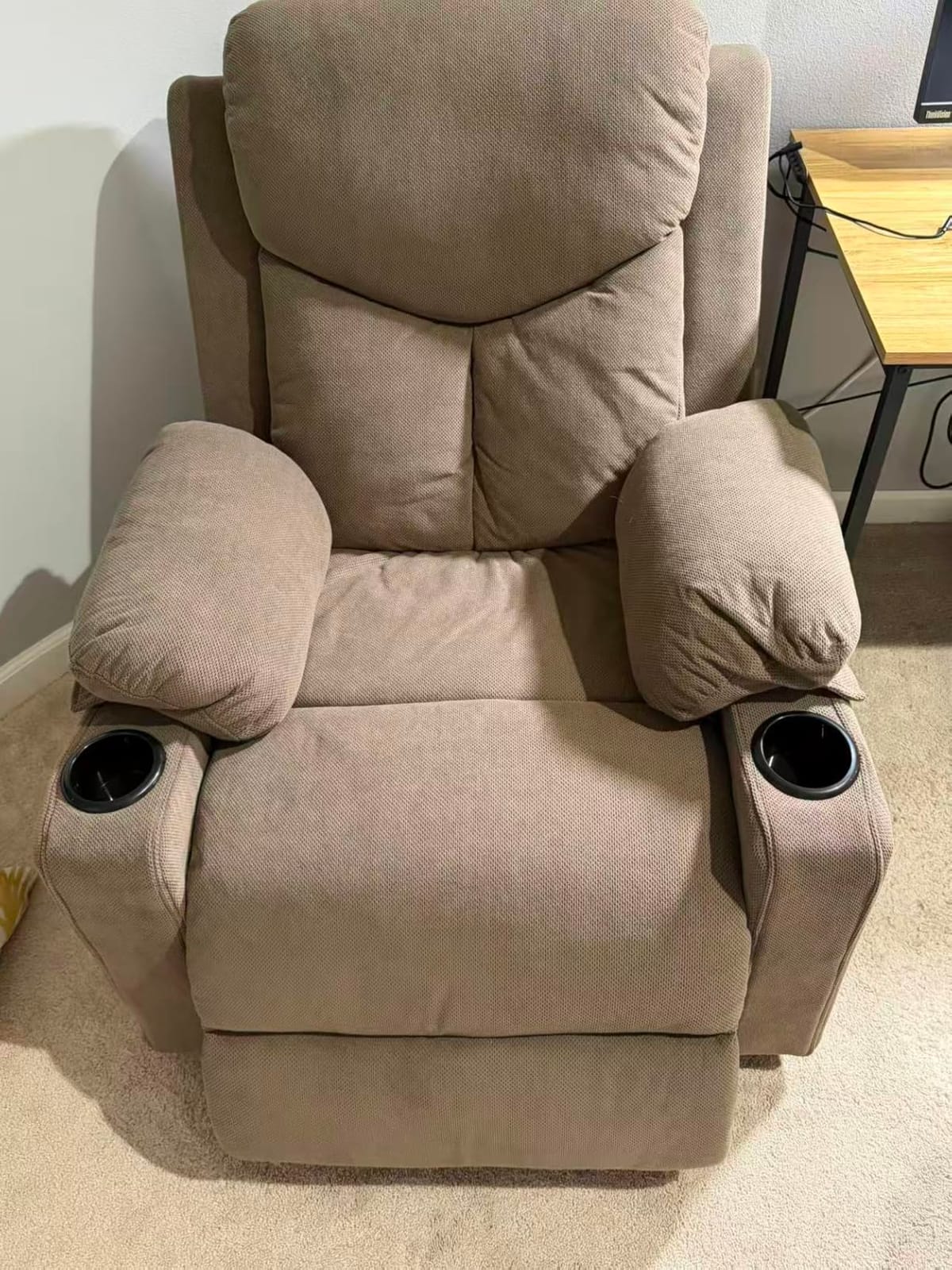 Ketaiyou Electric Power Lift Recliner Chair Sofa with Massage and Heat for Elderly, USB and Type-C Ports, Cup Holders, Infinite Position (Dk Grey2, Regular) customer photo 2