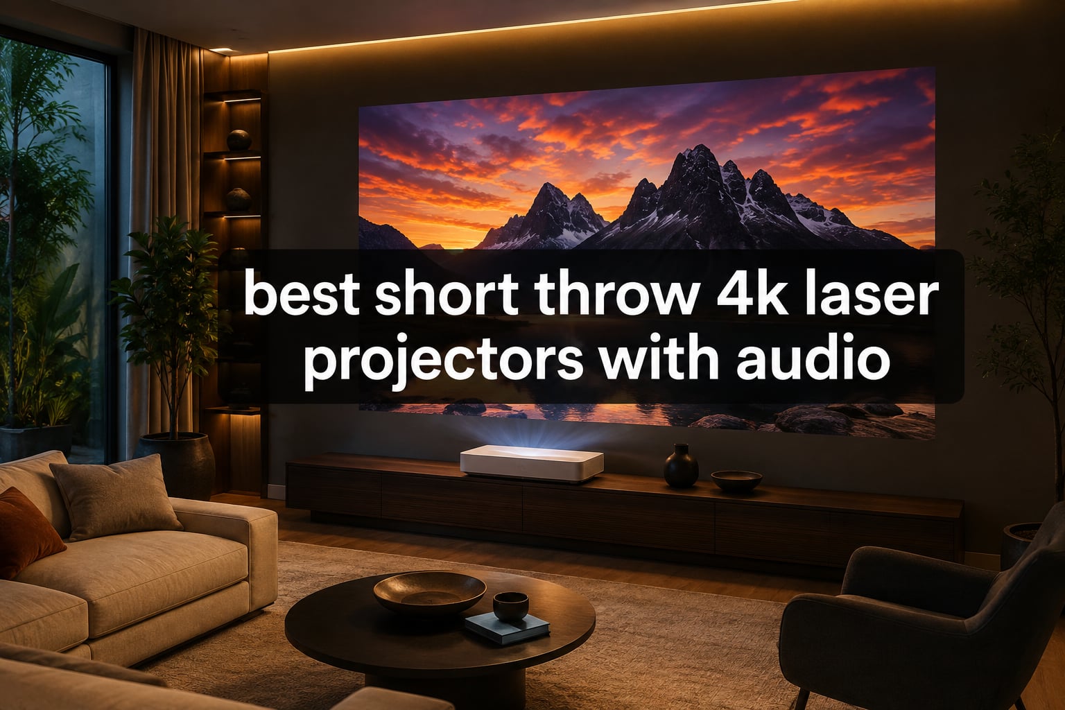 best short throw 4k laser projectors with audio