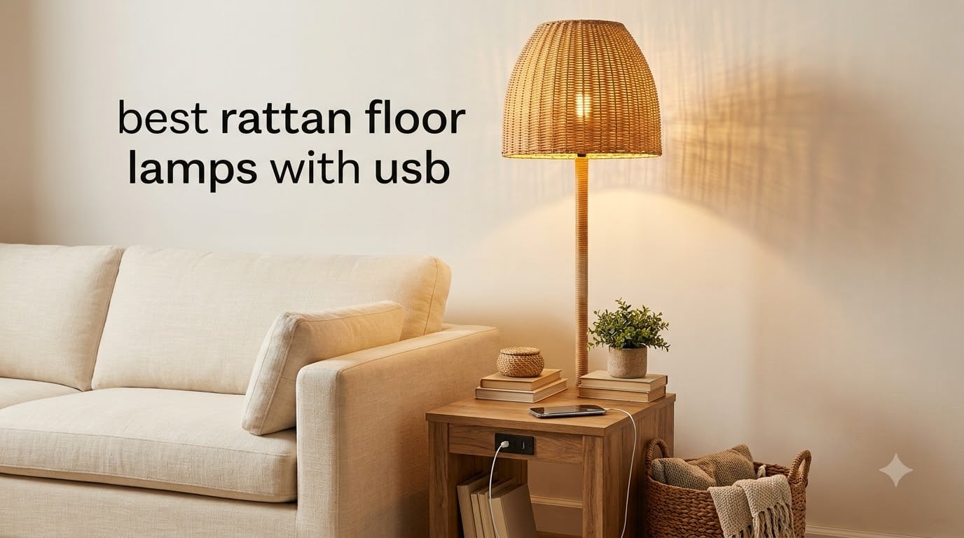 best rattan floor lamps with usb