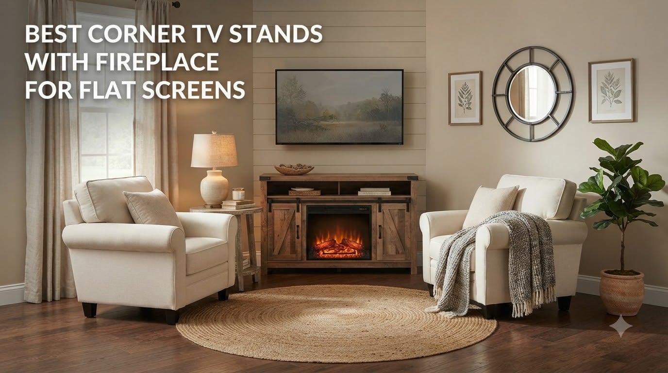 best corner tv stands with fireplace for flat screens
